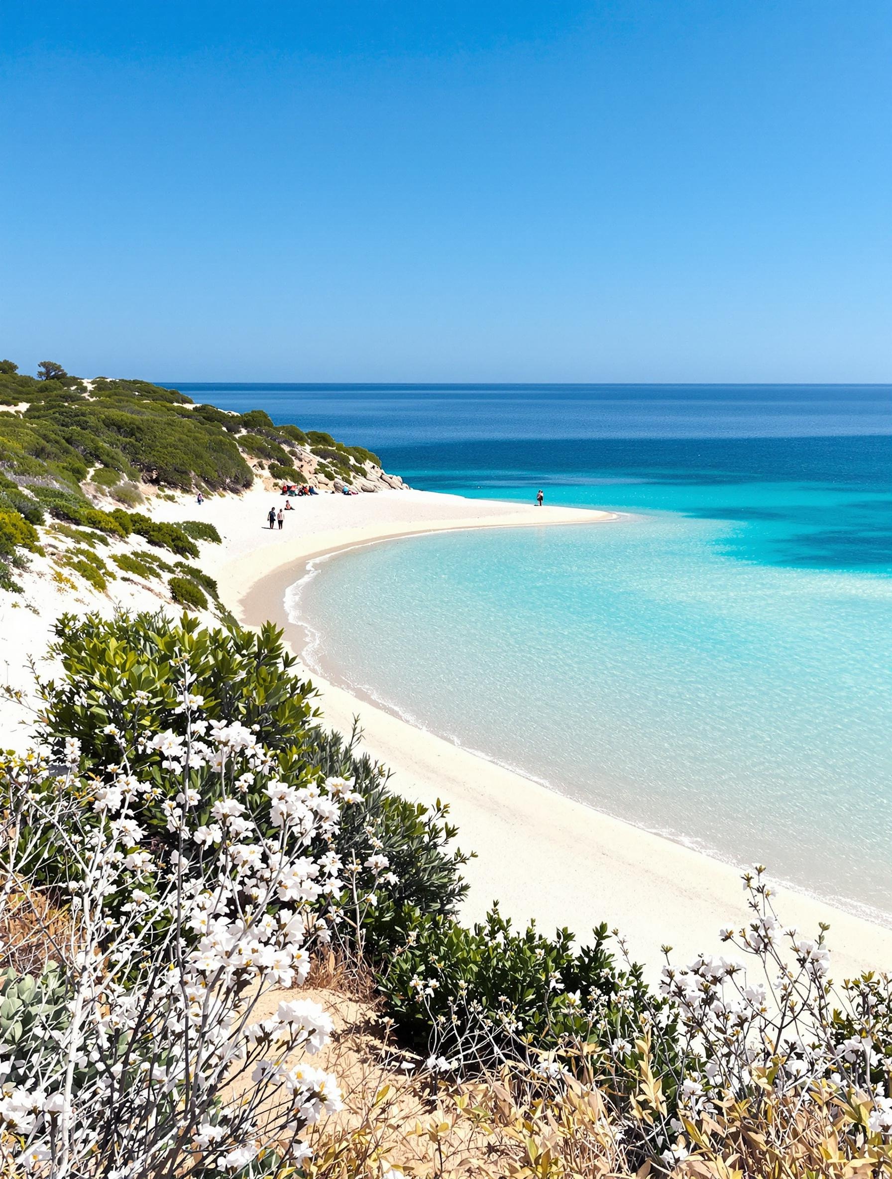Ambiance paisible sur les bancs de sable de l’Île de Piana hors saison
