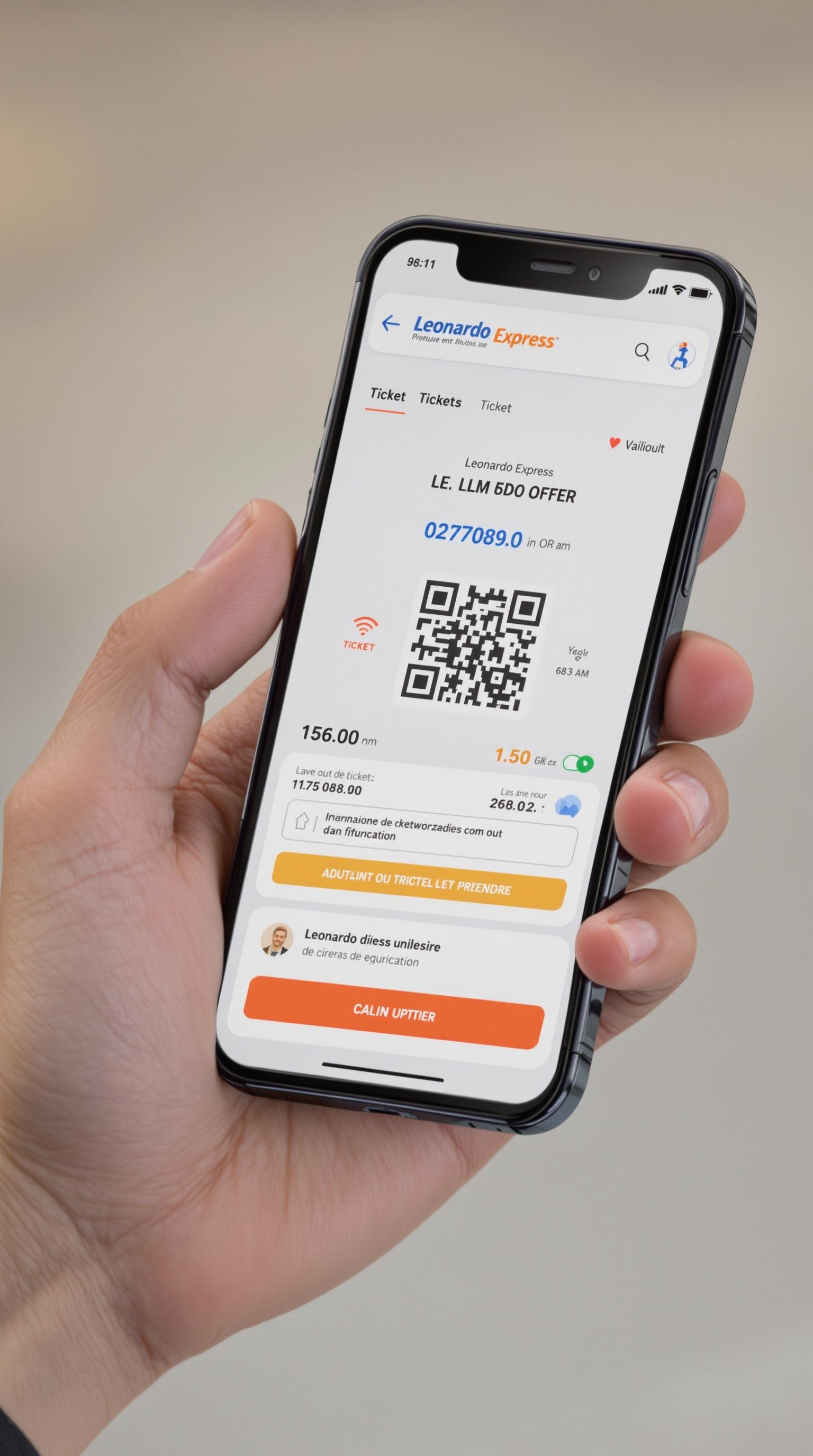 Capture application Leonardo Express billet QR code