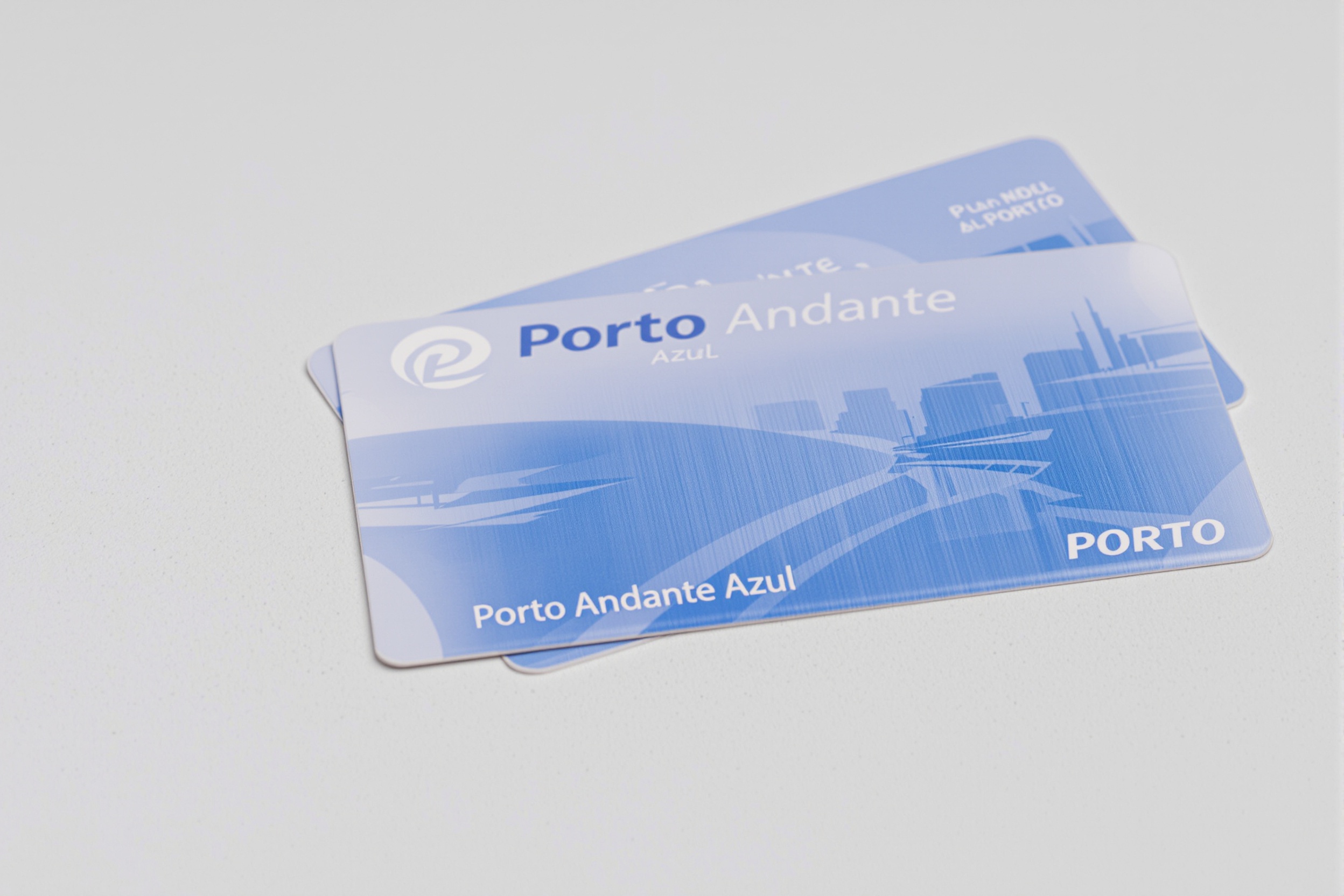 Carte Andante Azul du métro de Porto en gros plan, couleur bleue reconnaissable.