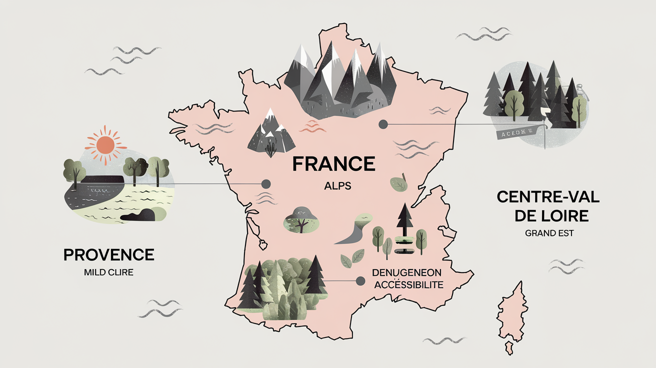 Carte stylisée des régions françaises pour des retraites seniors