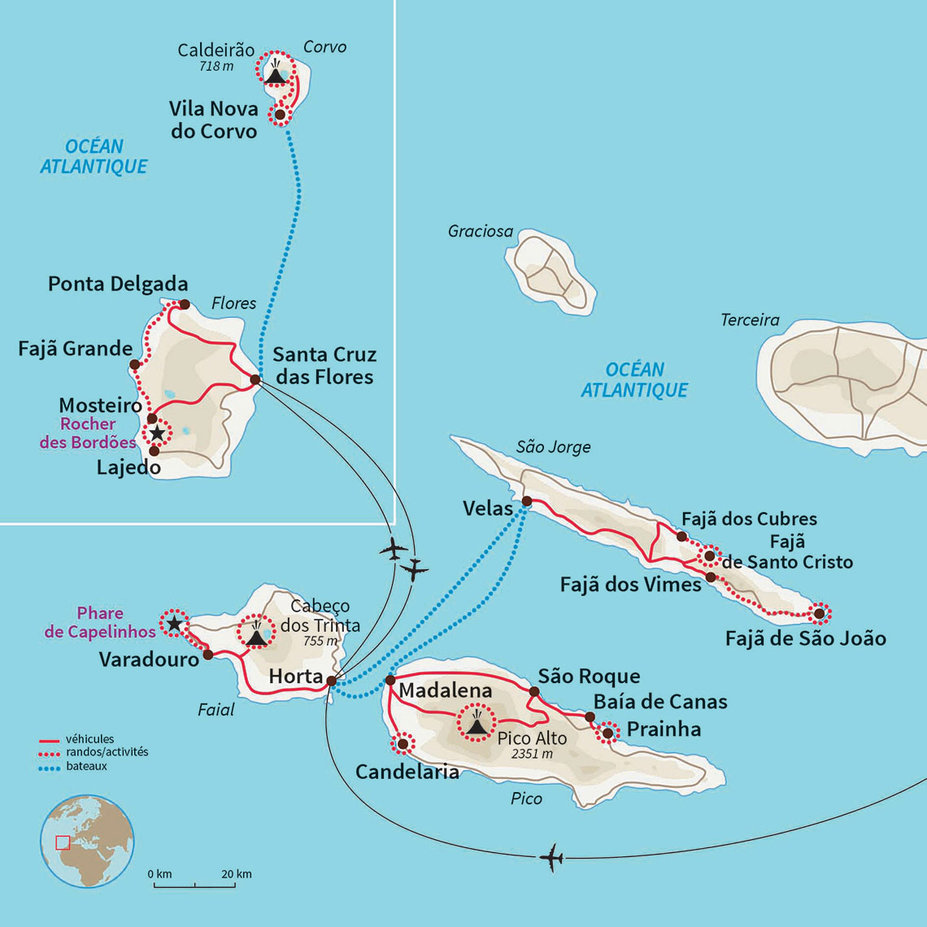 Extrait d'une carte nautique des Açores