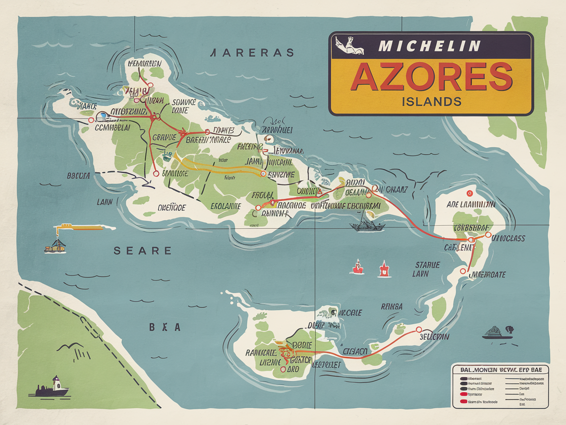 Exemple de carte routière Michelin des Açores