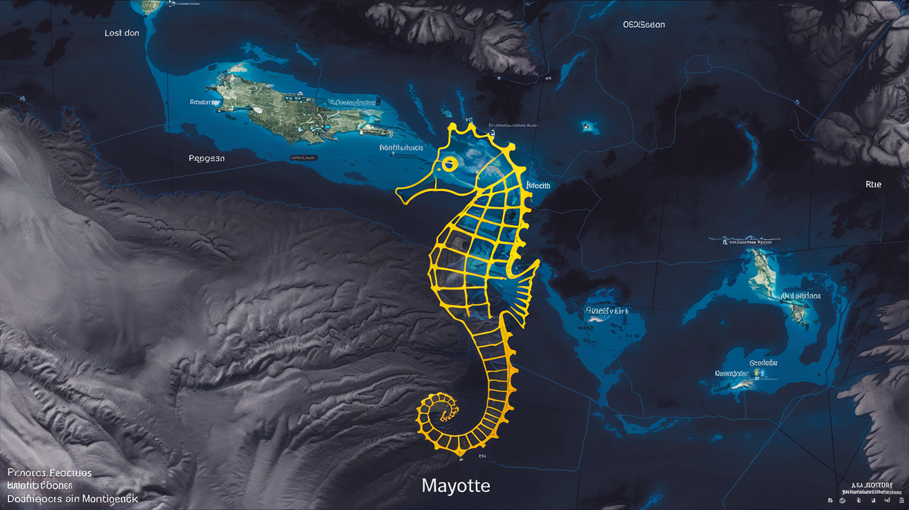 Mayotte vue satellite contour hippocampe