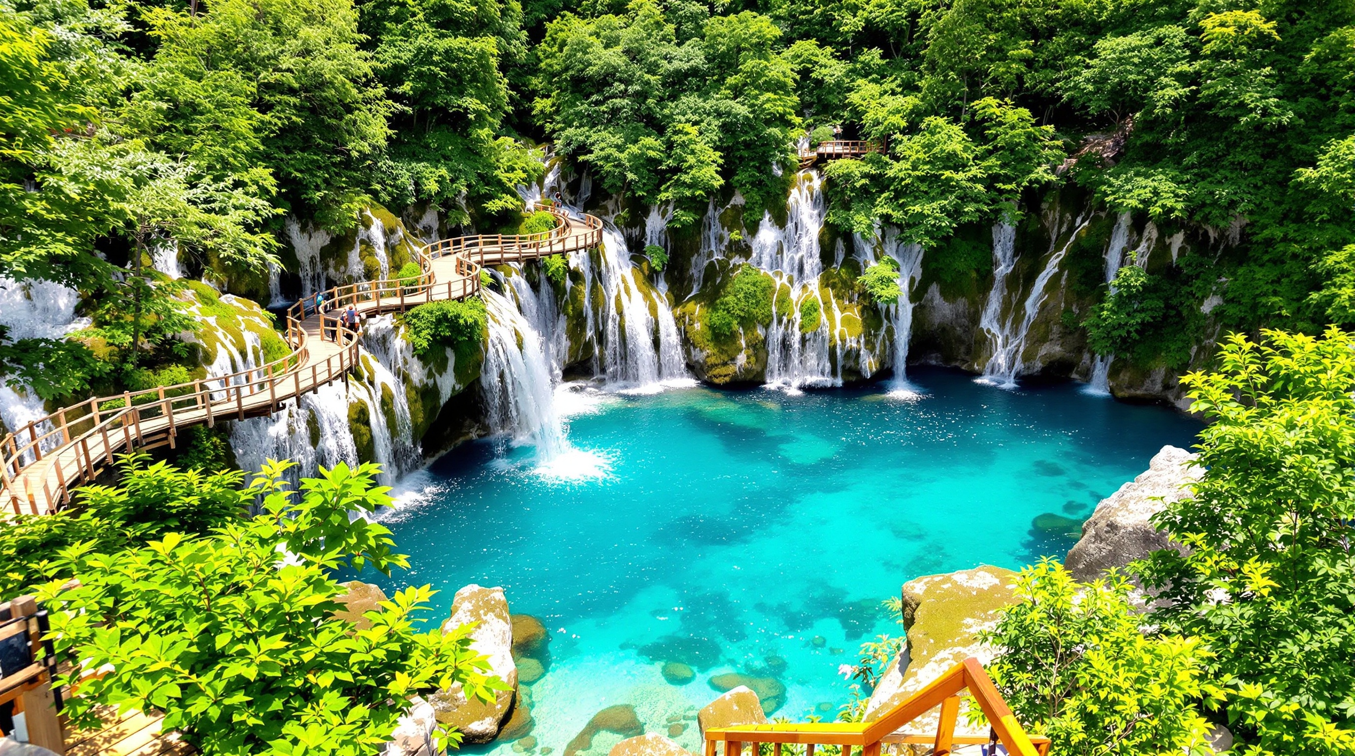 Cascades turquoise Parc National Plitvice accessible seniors