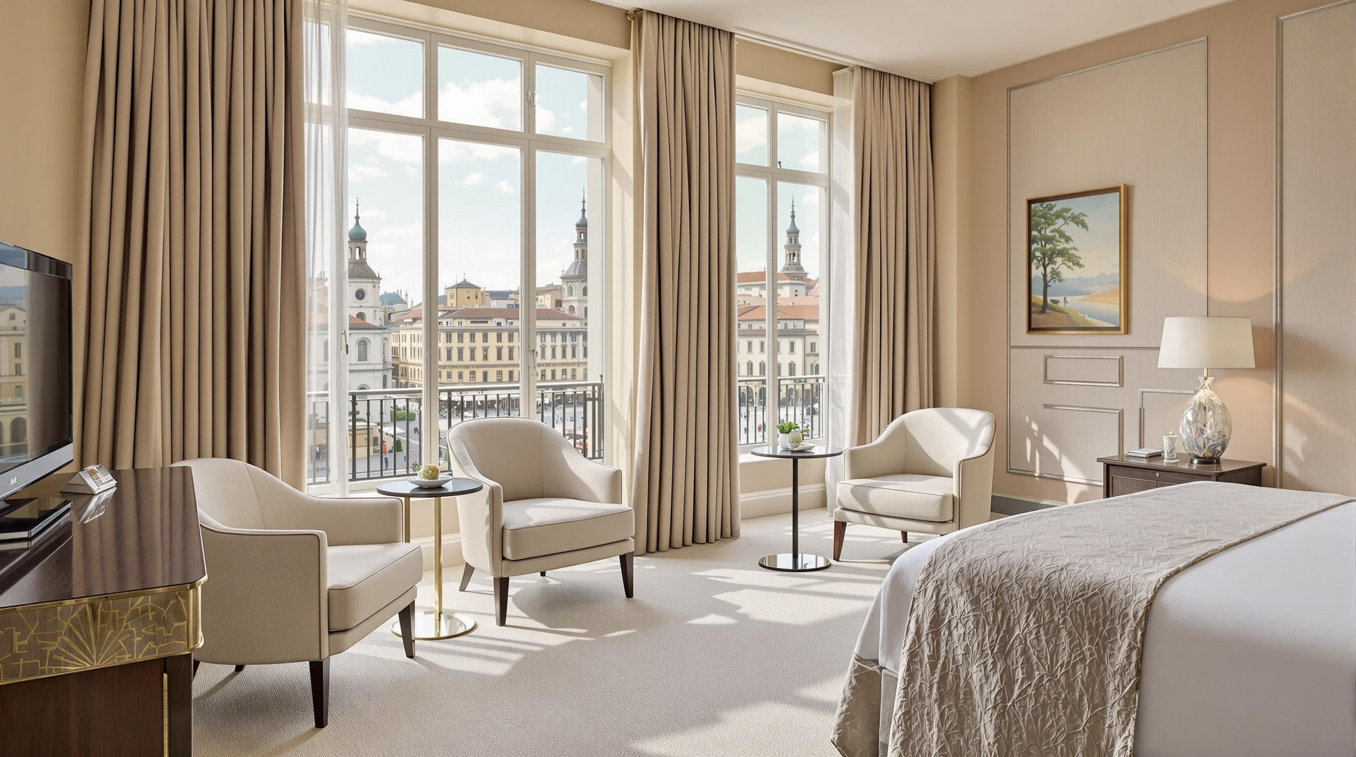 Chambre lumineuse avec sol antidérapant et vue sur la Piazza dei Signori