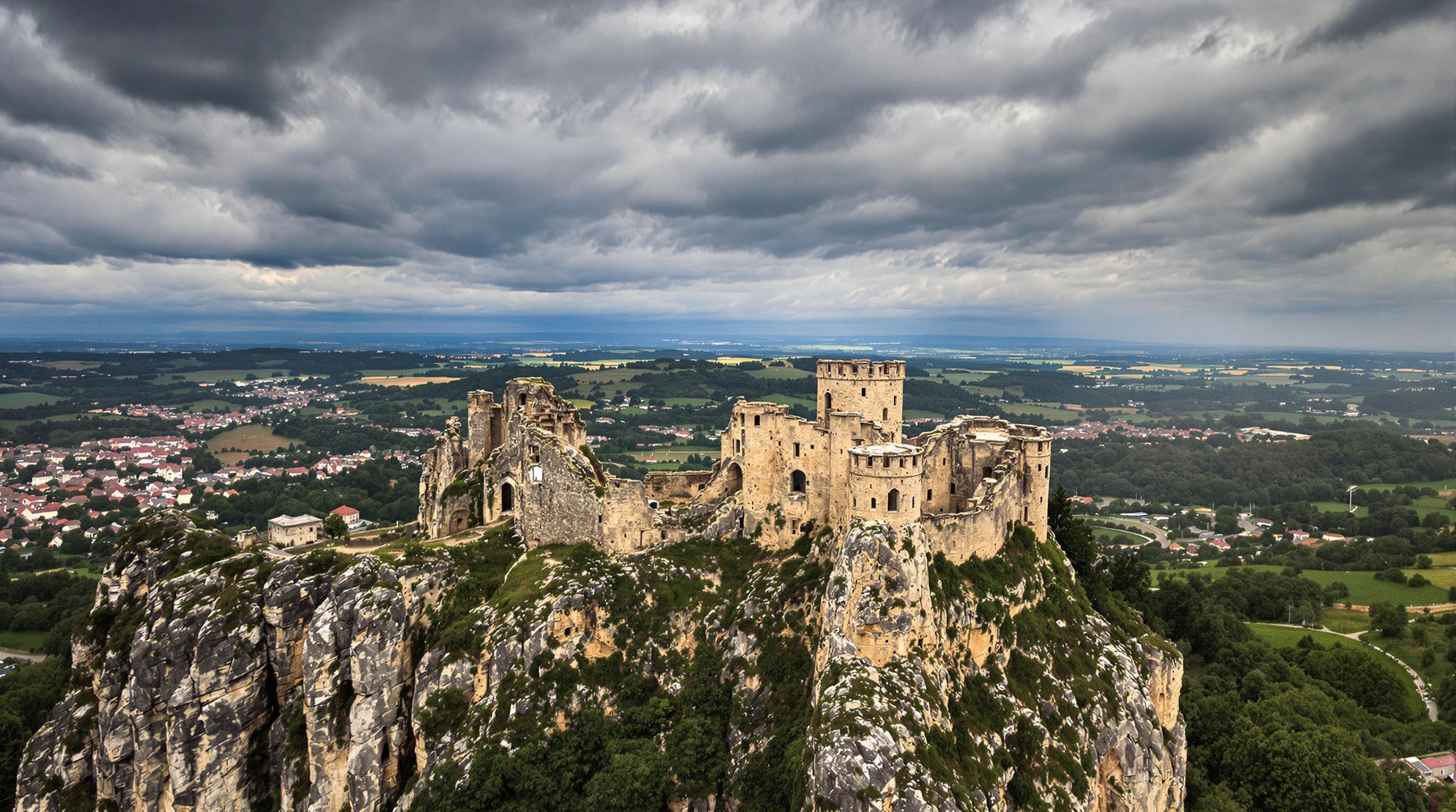 Château de Crussol, perché sur un éperon rocheux en Ardèche