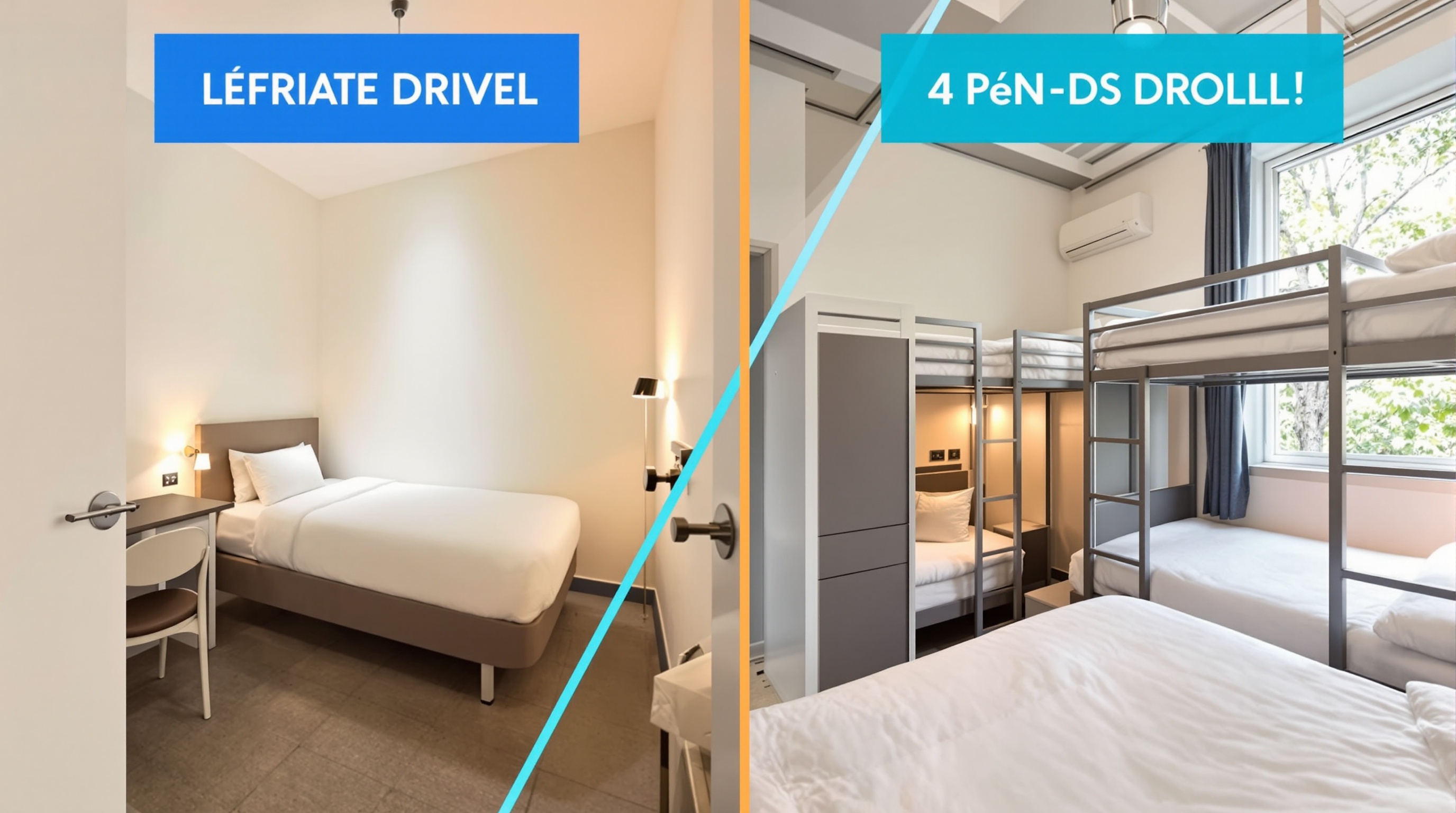 Comparaison chambre privée vs petit dortoir moderne auberge Budapest