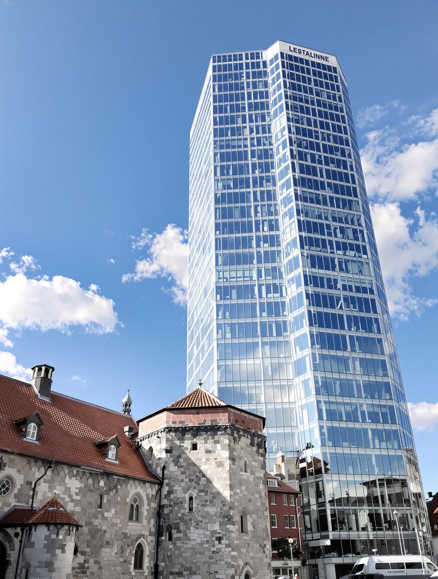Contrastes architecturaux à Tallinn : ancien et moderne côte à côte