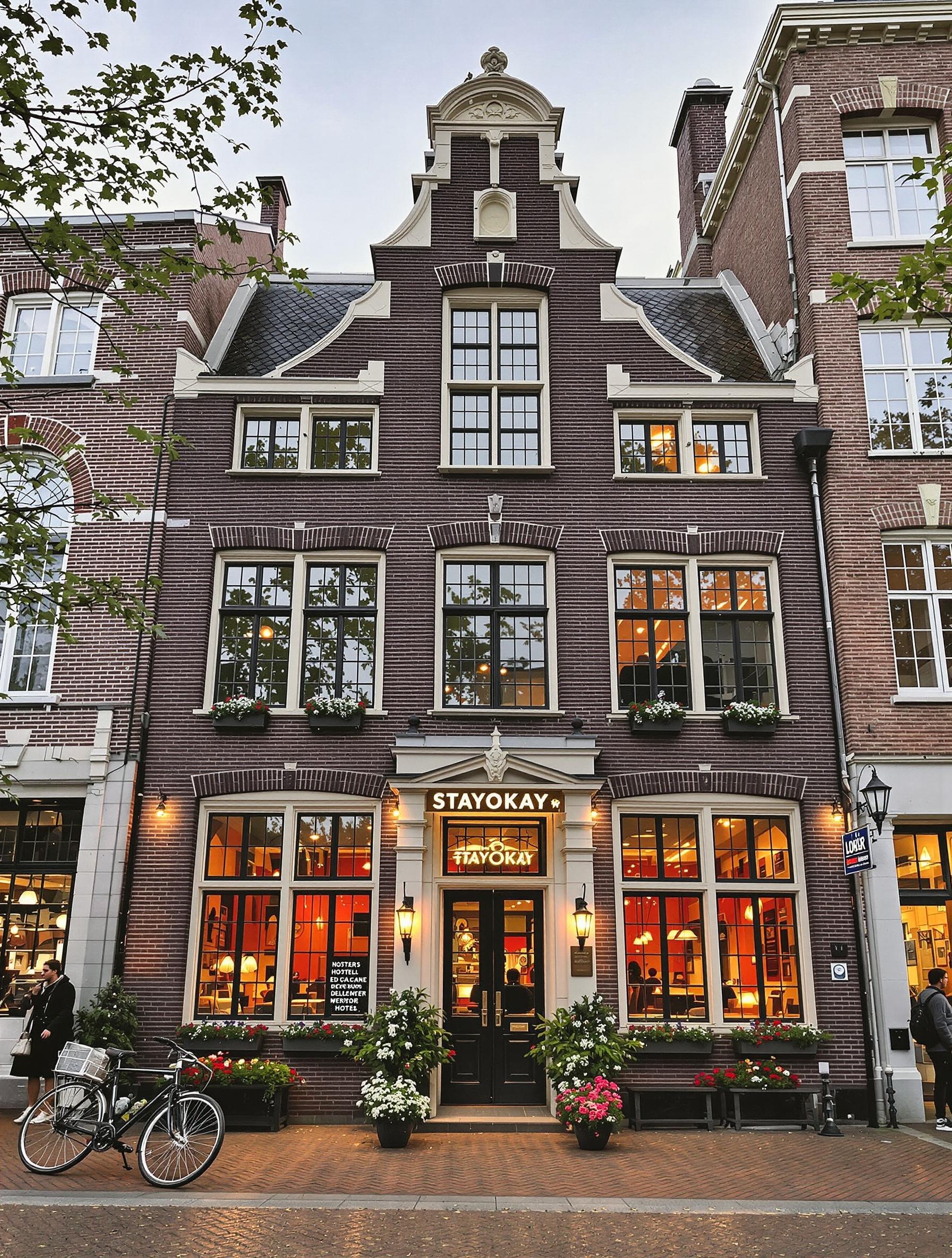 Façade de l'auberge Stayokay Amsterdam avec architecture historique