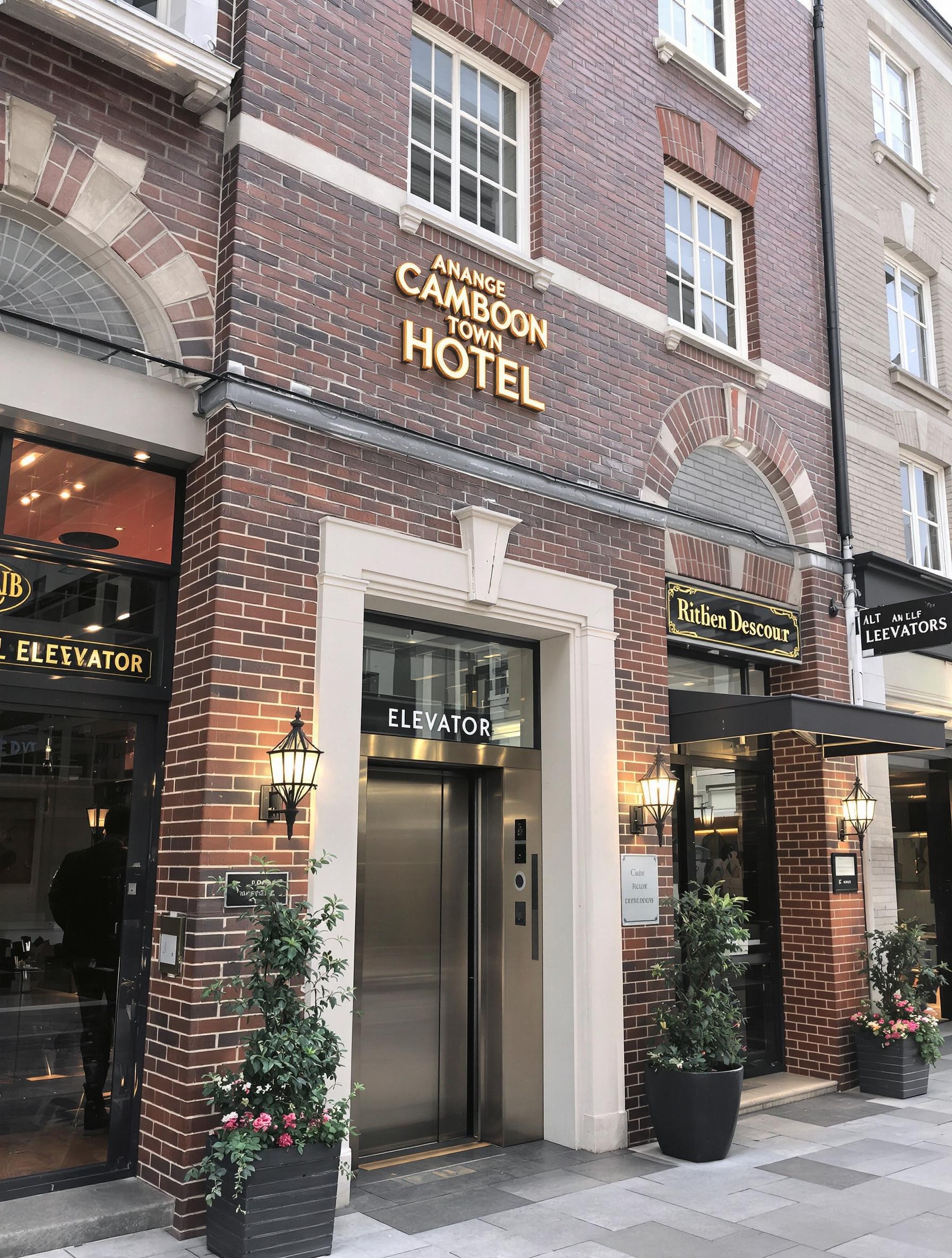 Façade d’un boutique-hôtel à Camden Town avec ascenseur accessible.
