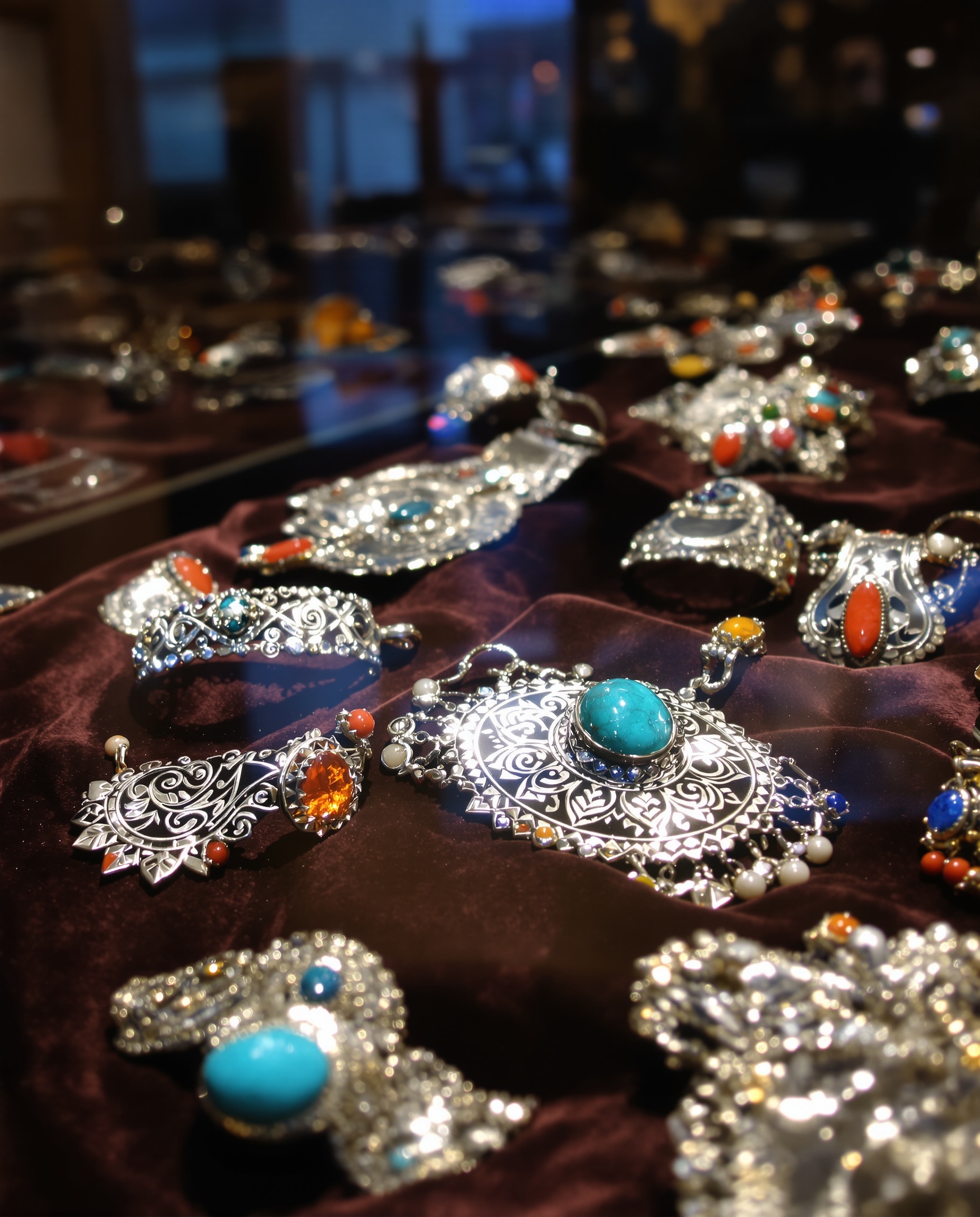 Vitrine bijoux berbères Musée Marrakech