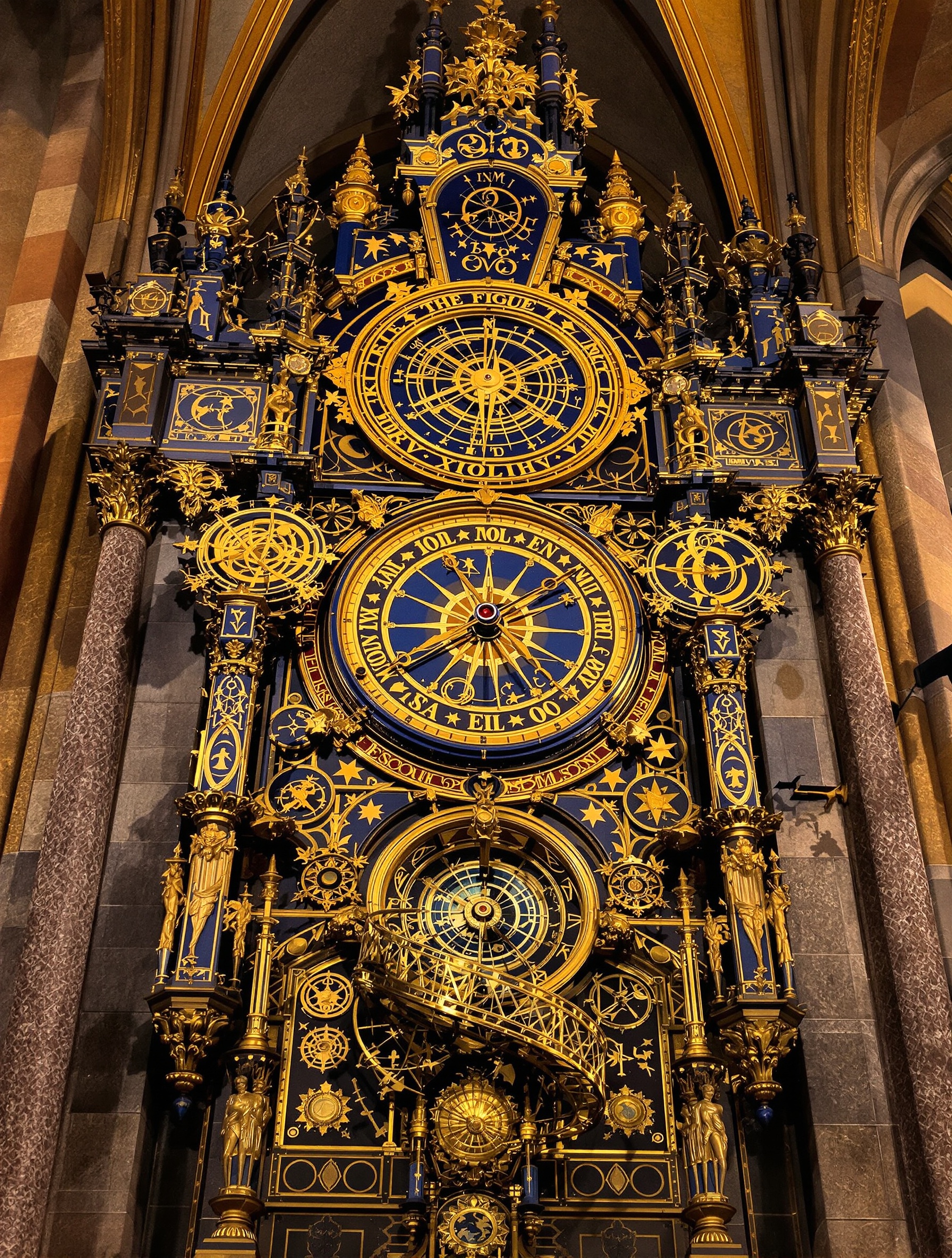L'horloge astronomique du XIVe siècle de la Cathédrale Saint-Jean, une merveille de mécanique et d'art qui défie le temps, avec ses automates et ses cadrans célestes complexes.