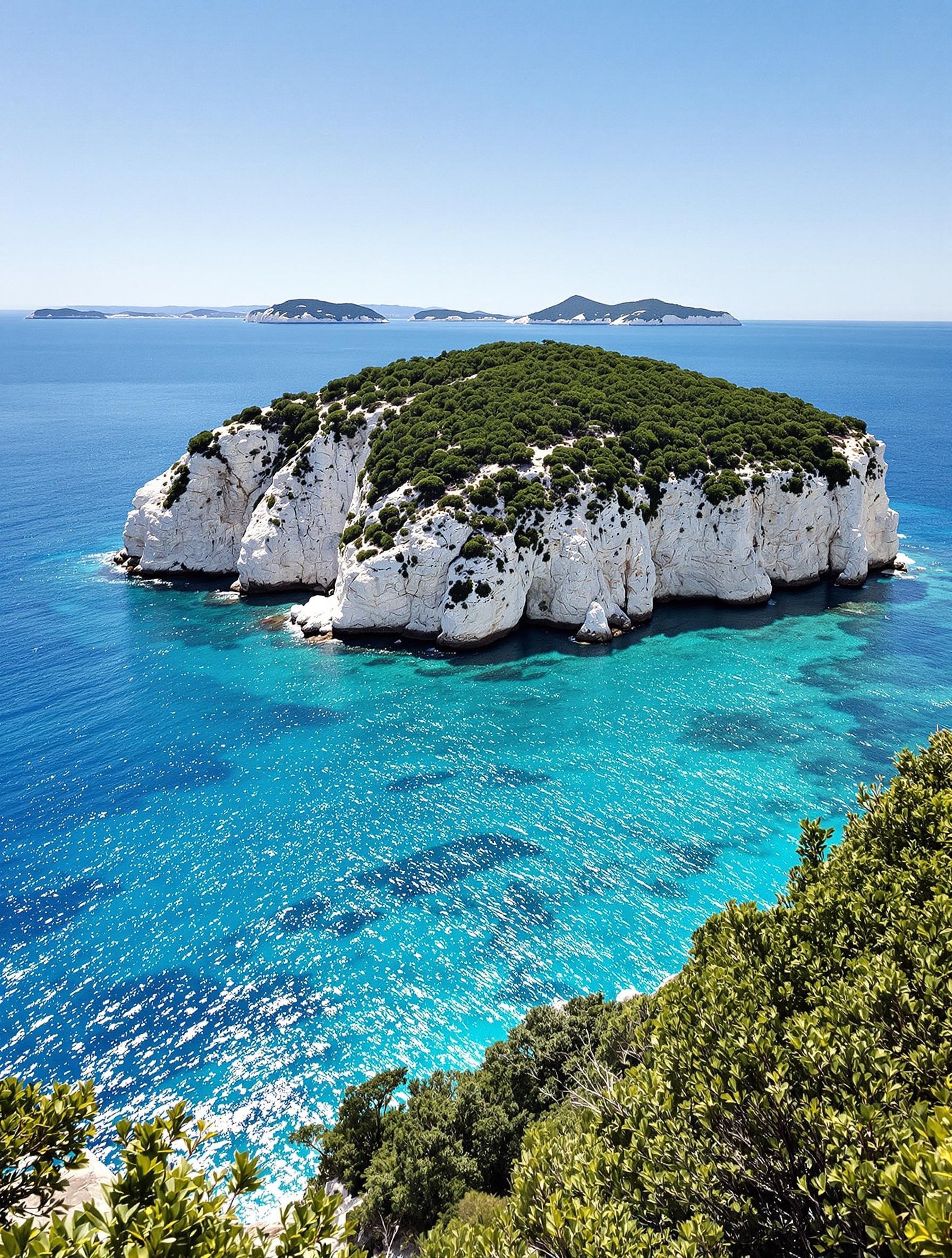 Île de Piana, calcaire blanc, maquis et eaux turquoise