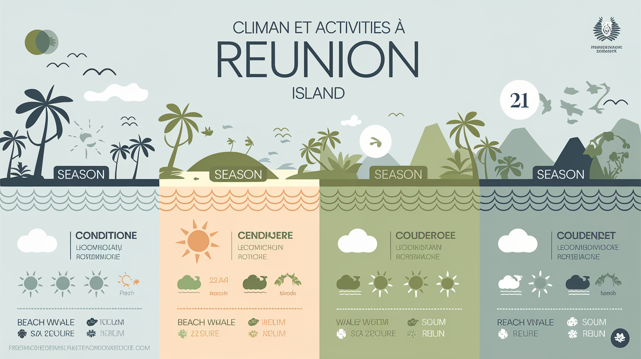 Infographie des saisons et climats à La Réunion