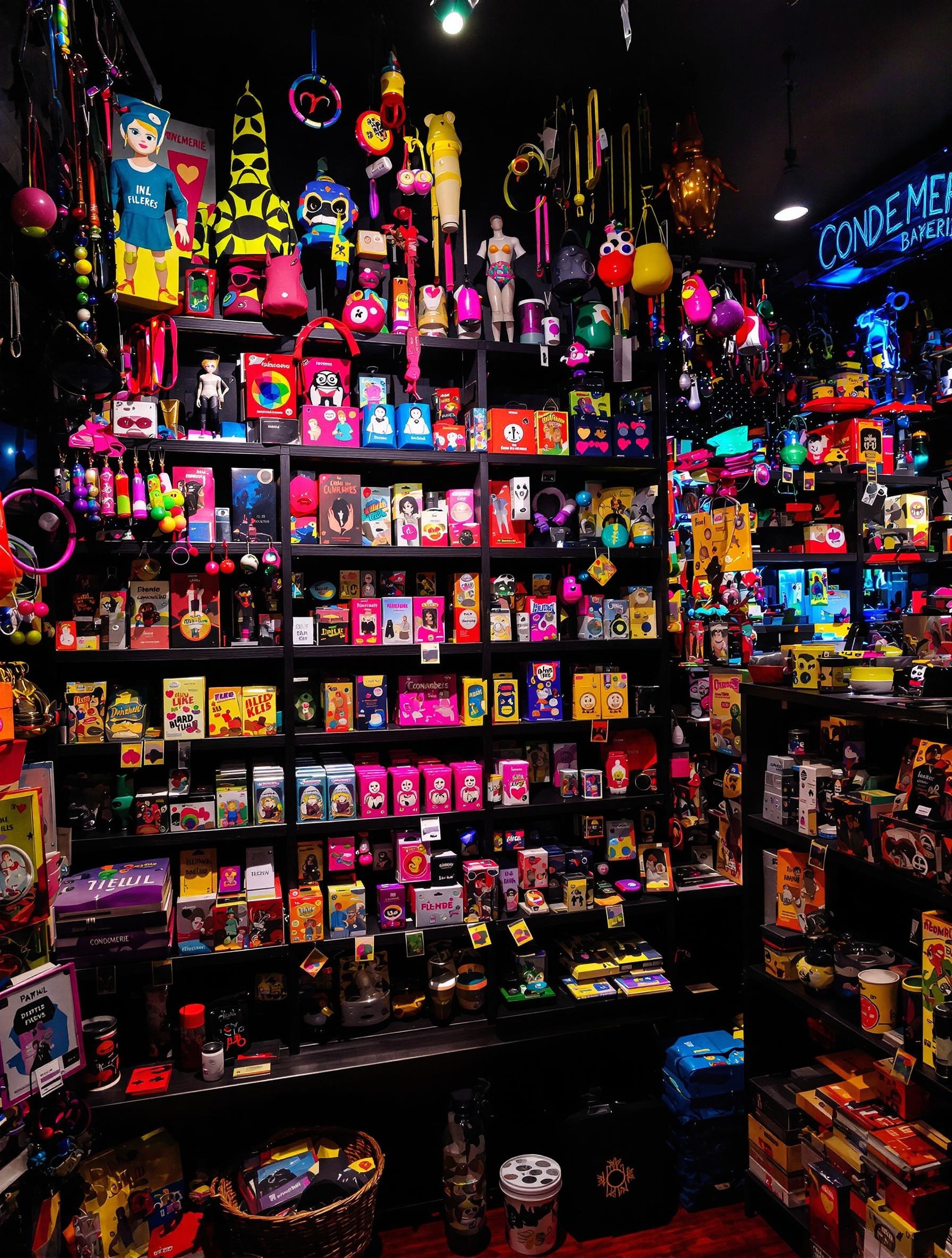 Intérieur coloré de la Condomerie : accessoires insolites exposés dans l’échoppe mythique.