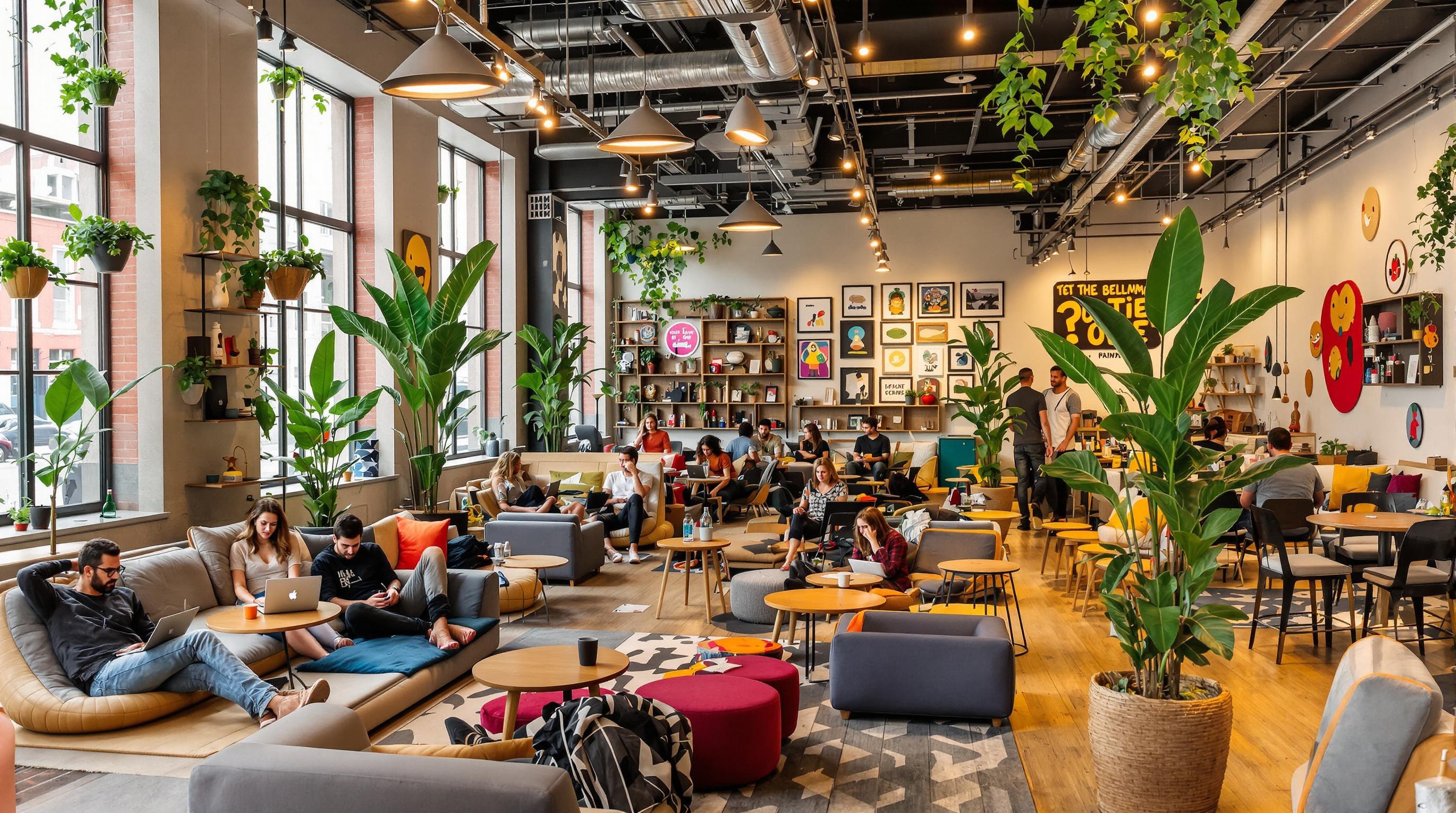 Espace commun design et stylé à Ecomama Amsterdam