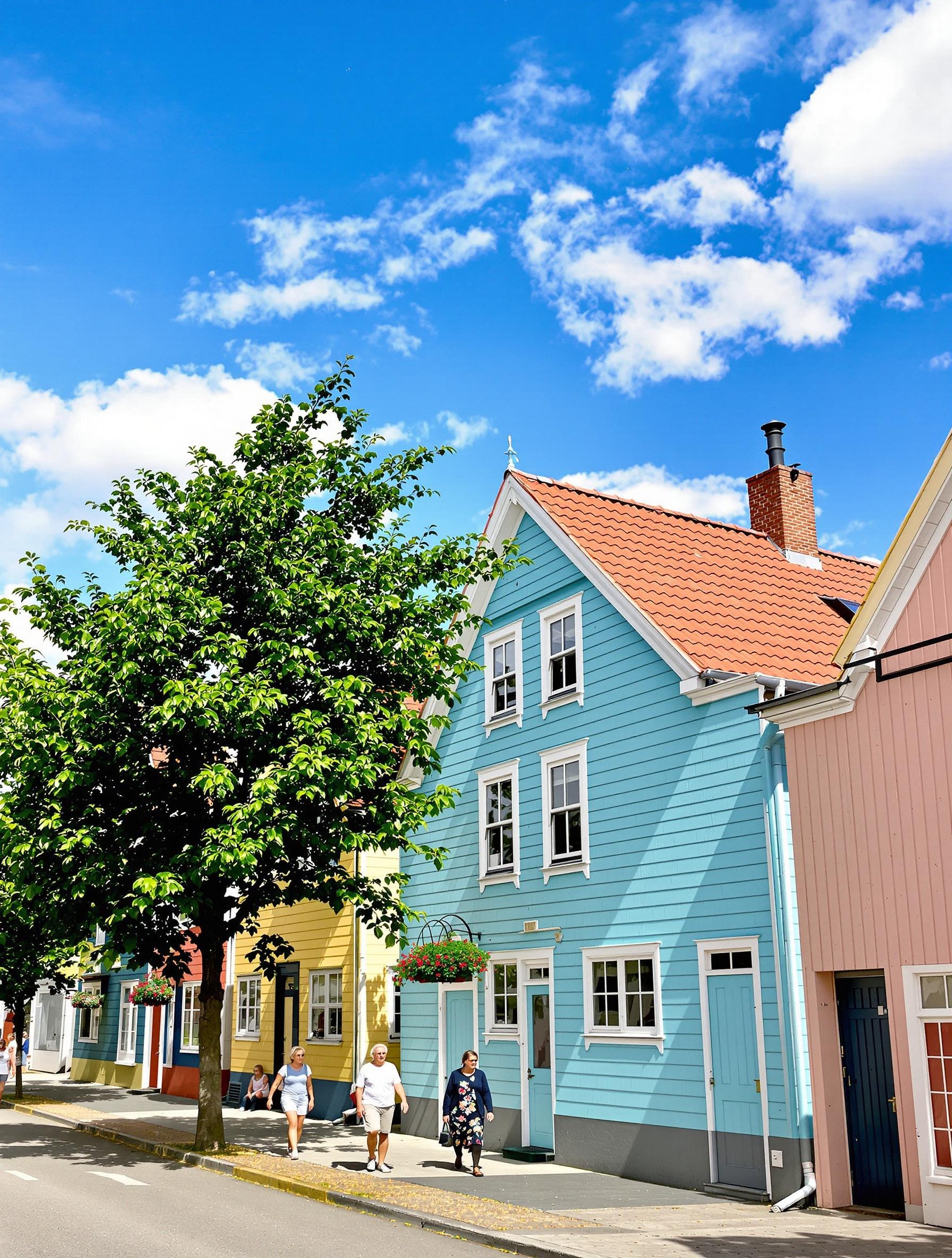 Maisons en bois colorées dans le quartier bohème de Kalamaja à Tallinn