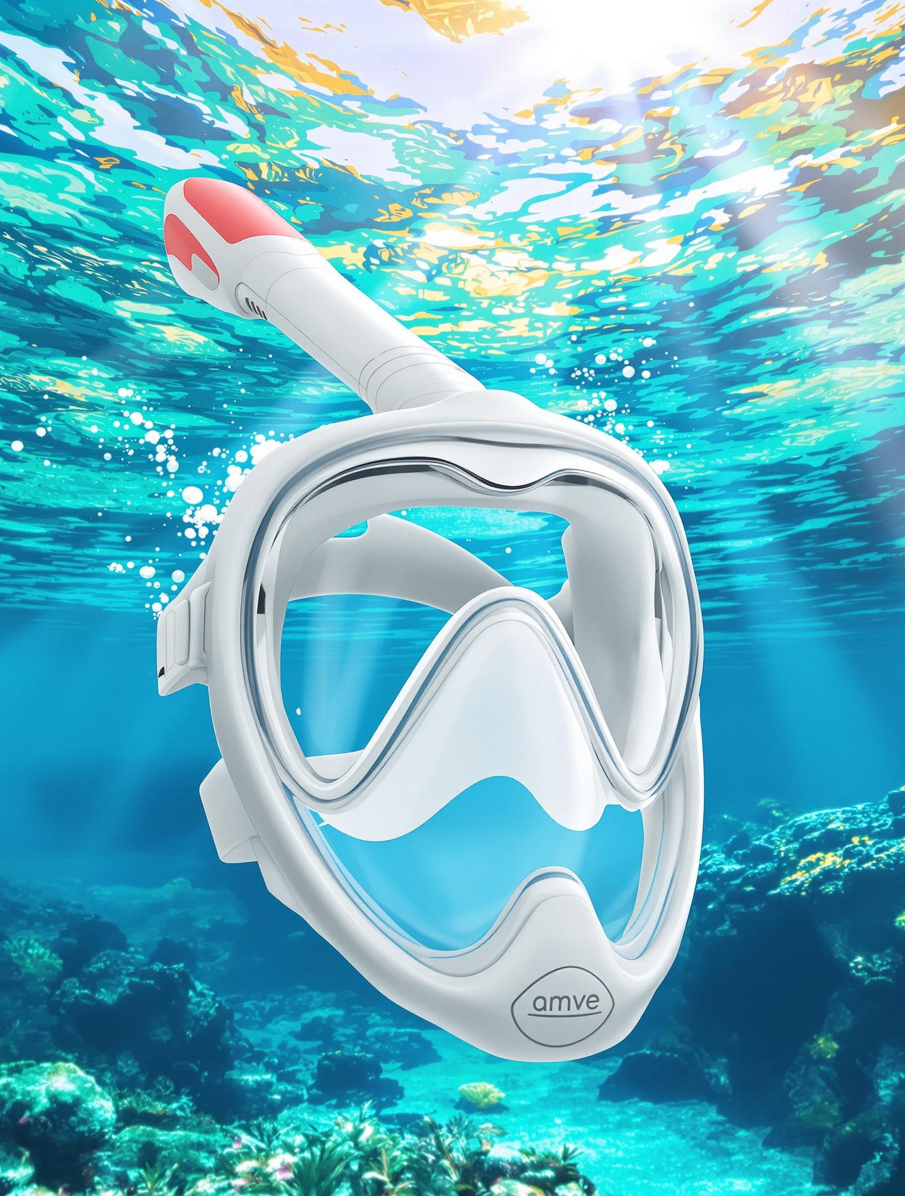 Illustration d’un masque anatomique senior avec tuba ergonomique