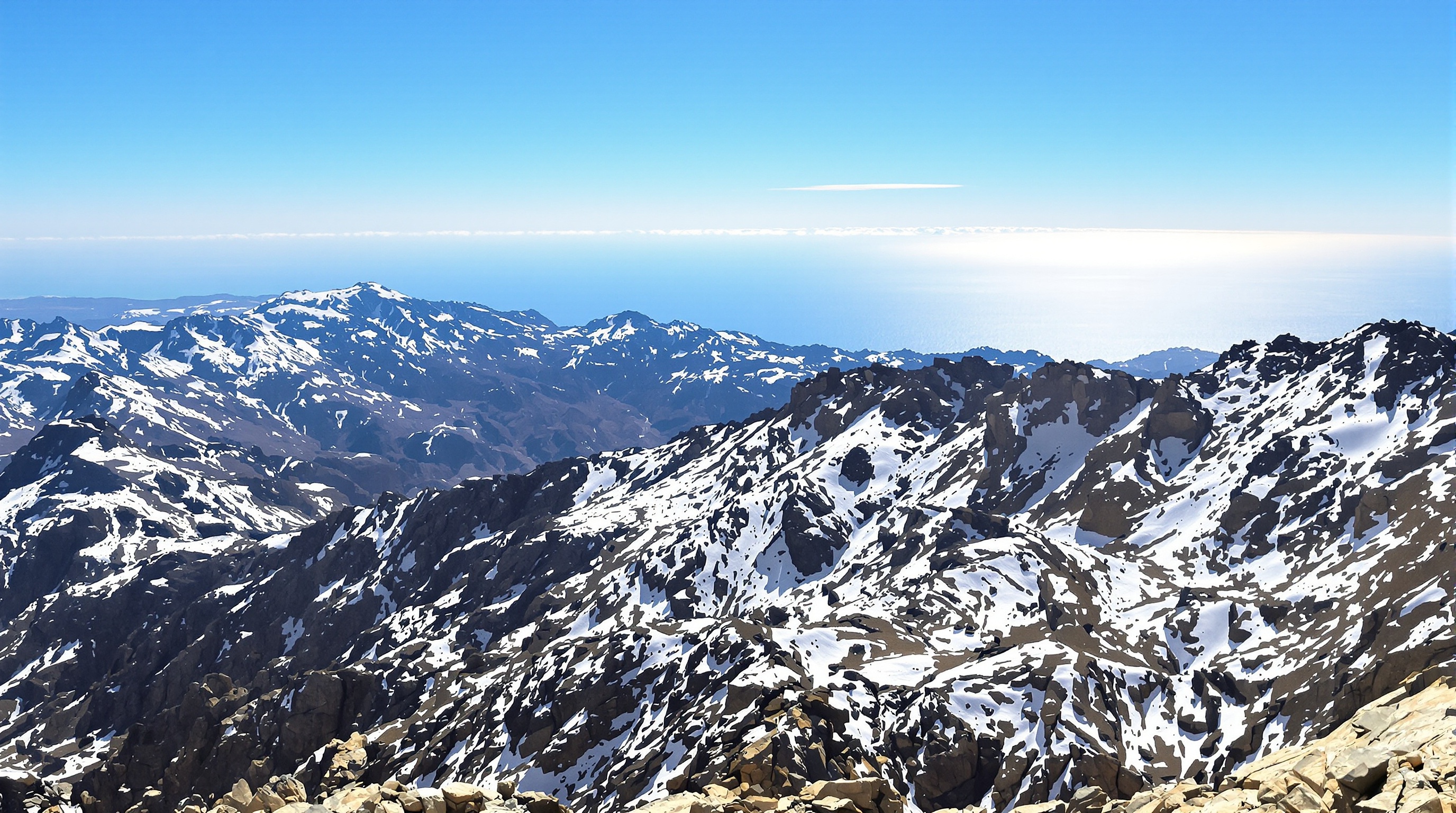 Chaîne du Mont-Liban vue sur Kornet El Saouda et mer Méditerranée
