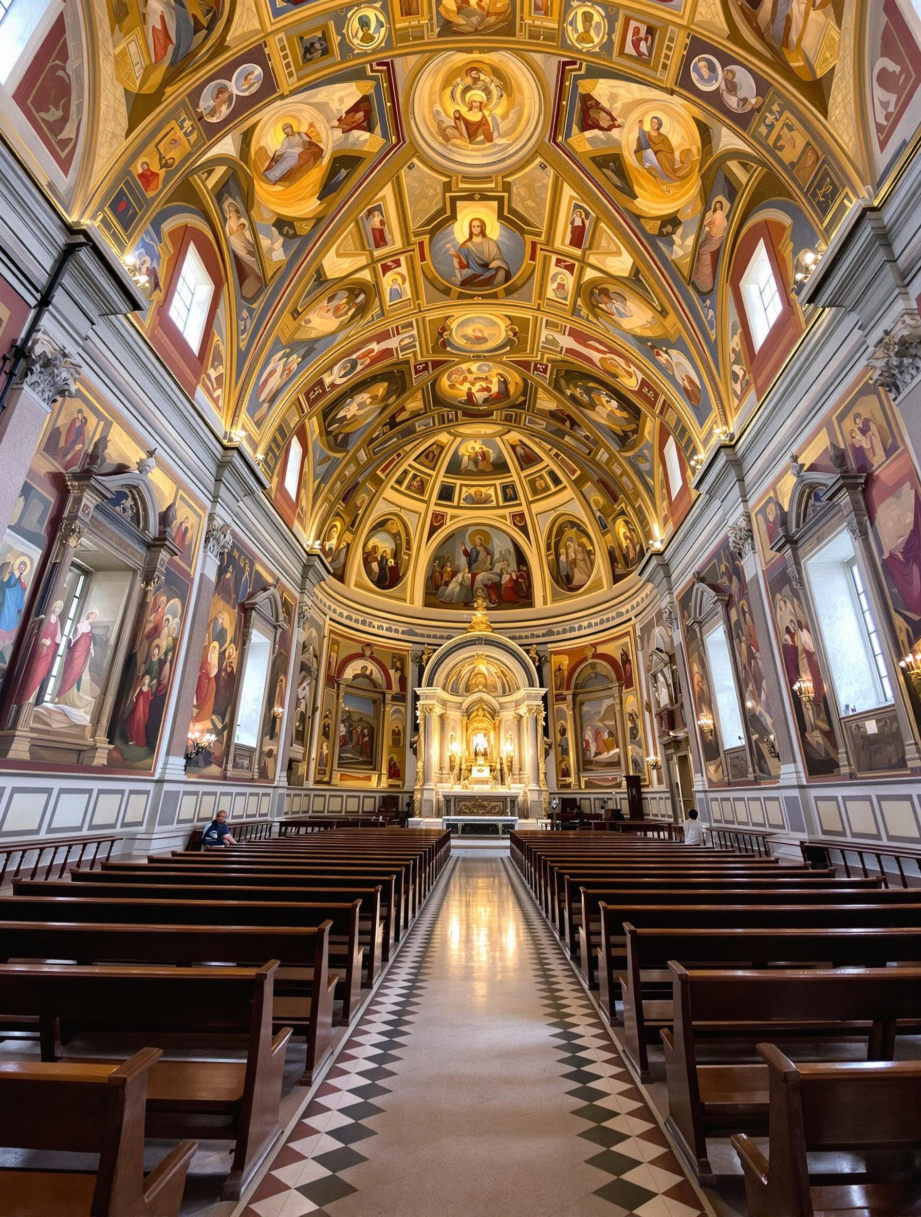 Intérieur de l'Oratoire San Giorgio à Padoue avec fresques
