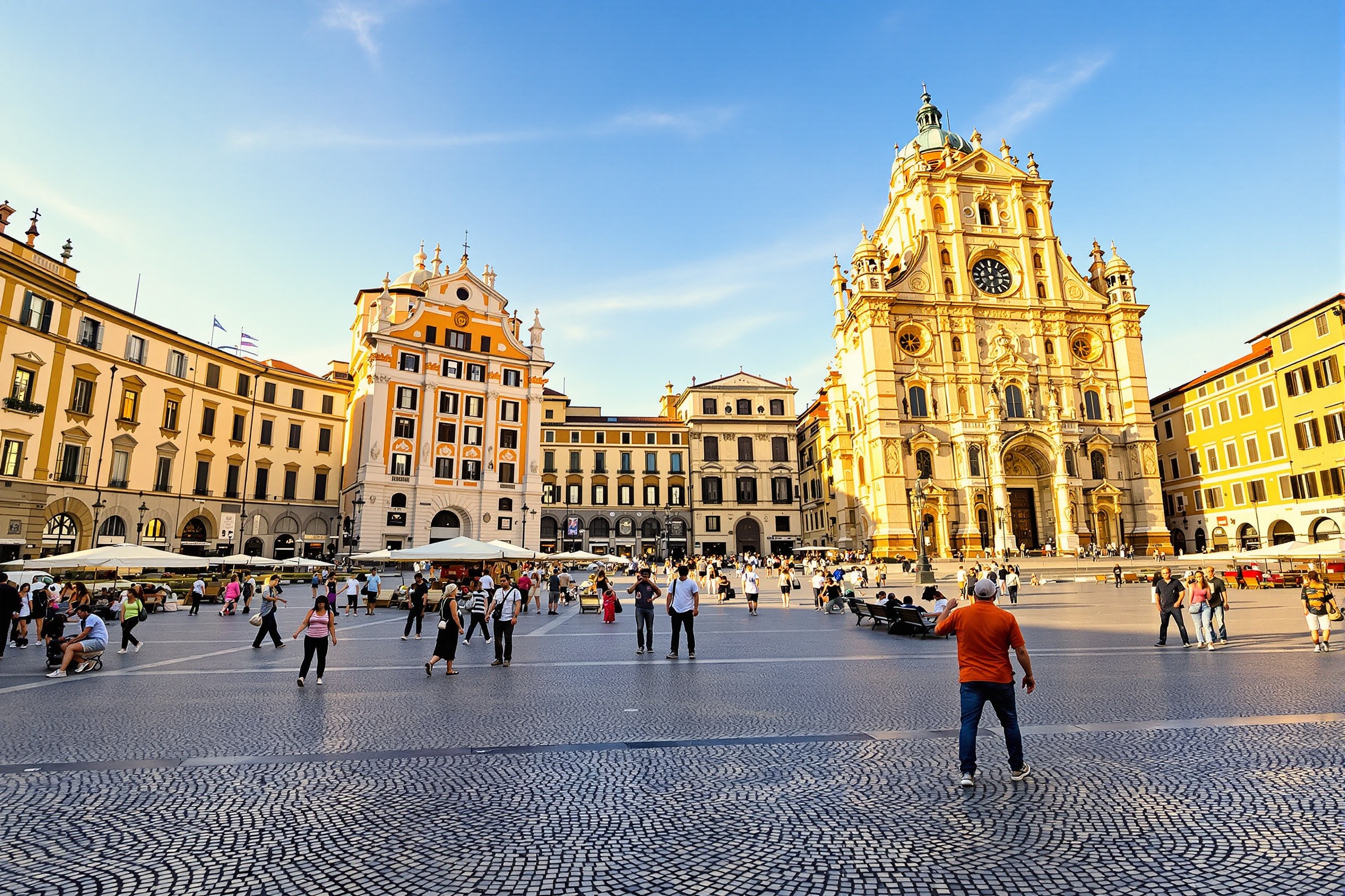 Piazza Castello Turin majestueuse lumière voyageurs sérénité