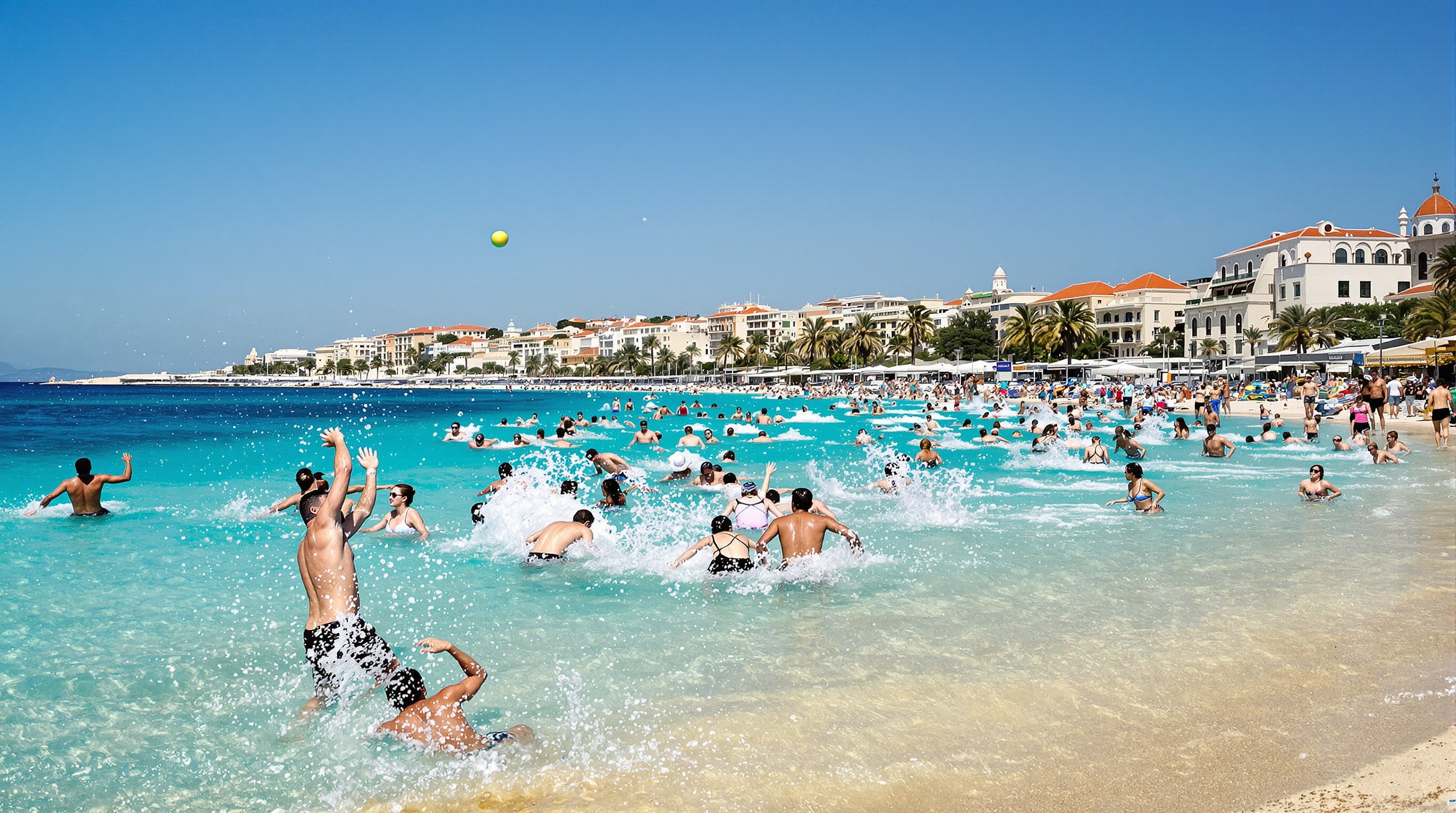 Plage Bacvice animée et picigin