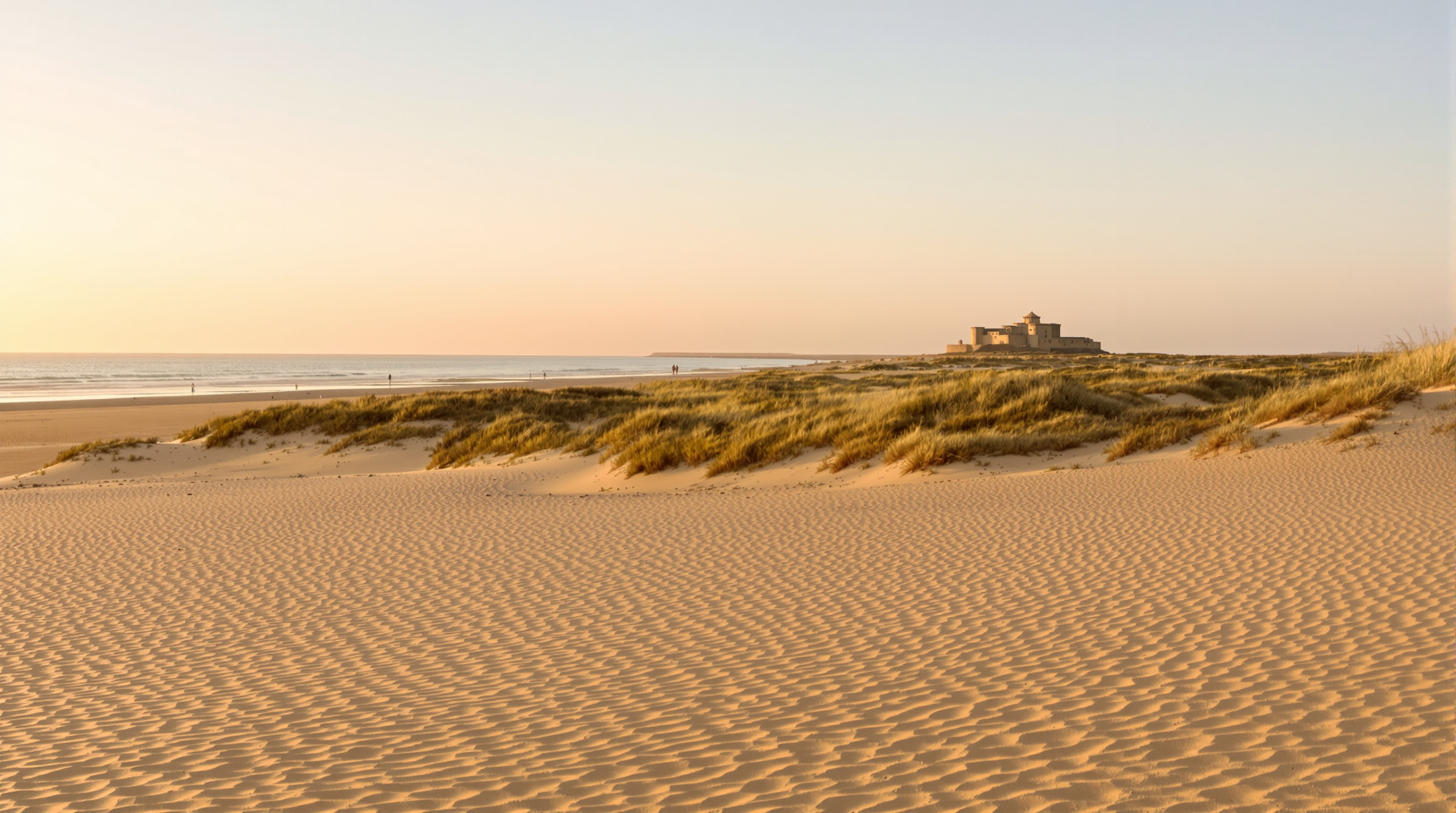 Vue panoramique lever du soleil Plage des Saumonards Oléron Fort Boyard