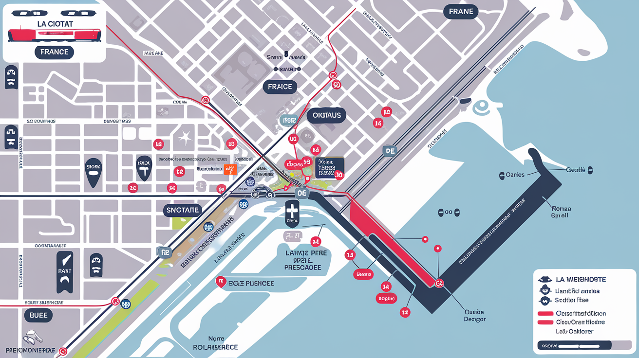 plan transports La Ciotat SNCF bus Ciotabus parkings gratuits centre ville