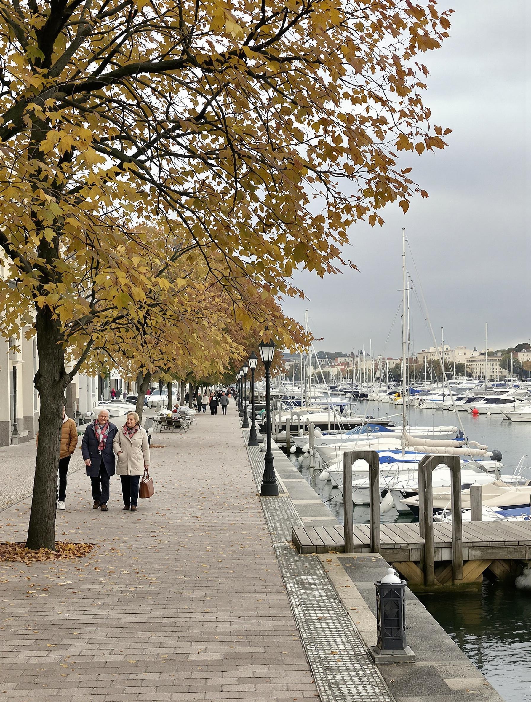 Quais paisibles du port du Grau-du-Roi sous une lumière douce en novembre