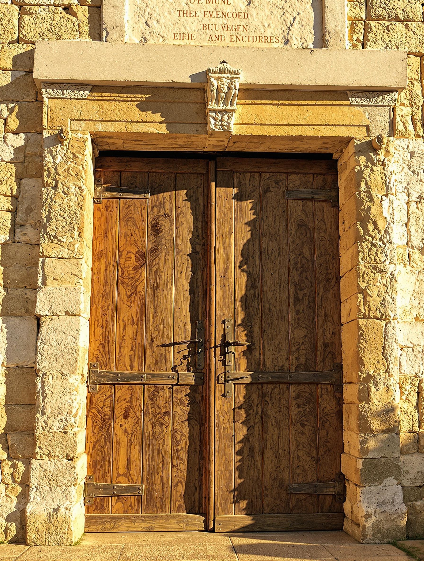 Porte médiévale des remparts d'Aigues-Mortes avec ferrures anciennes