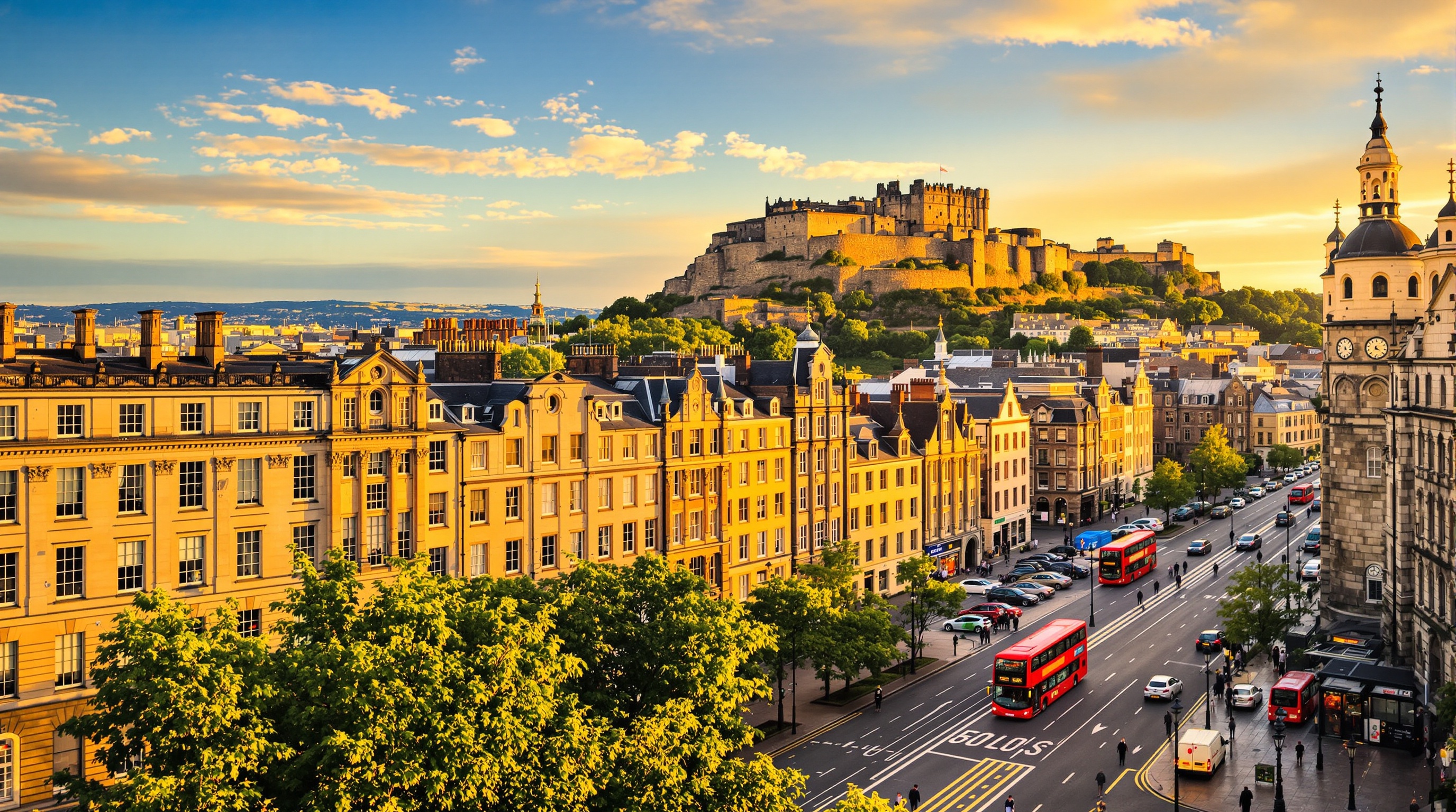 Princes Street Édimbourg vue sur château
