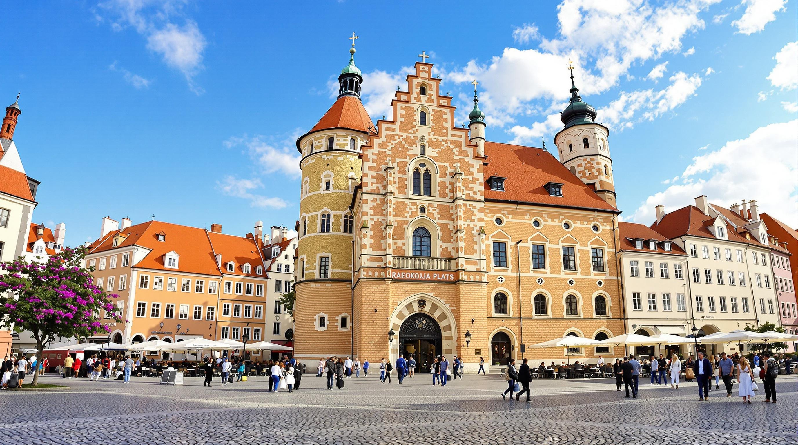 Place Raekoja plats à Tallinn avec son Hôtel de ville historique