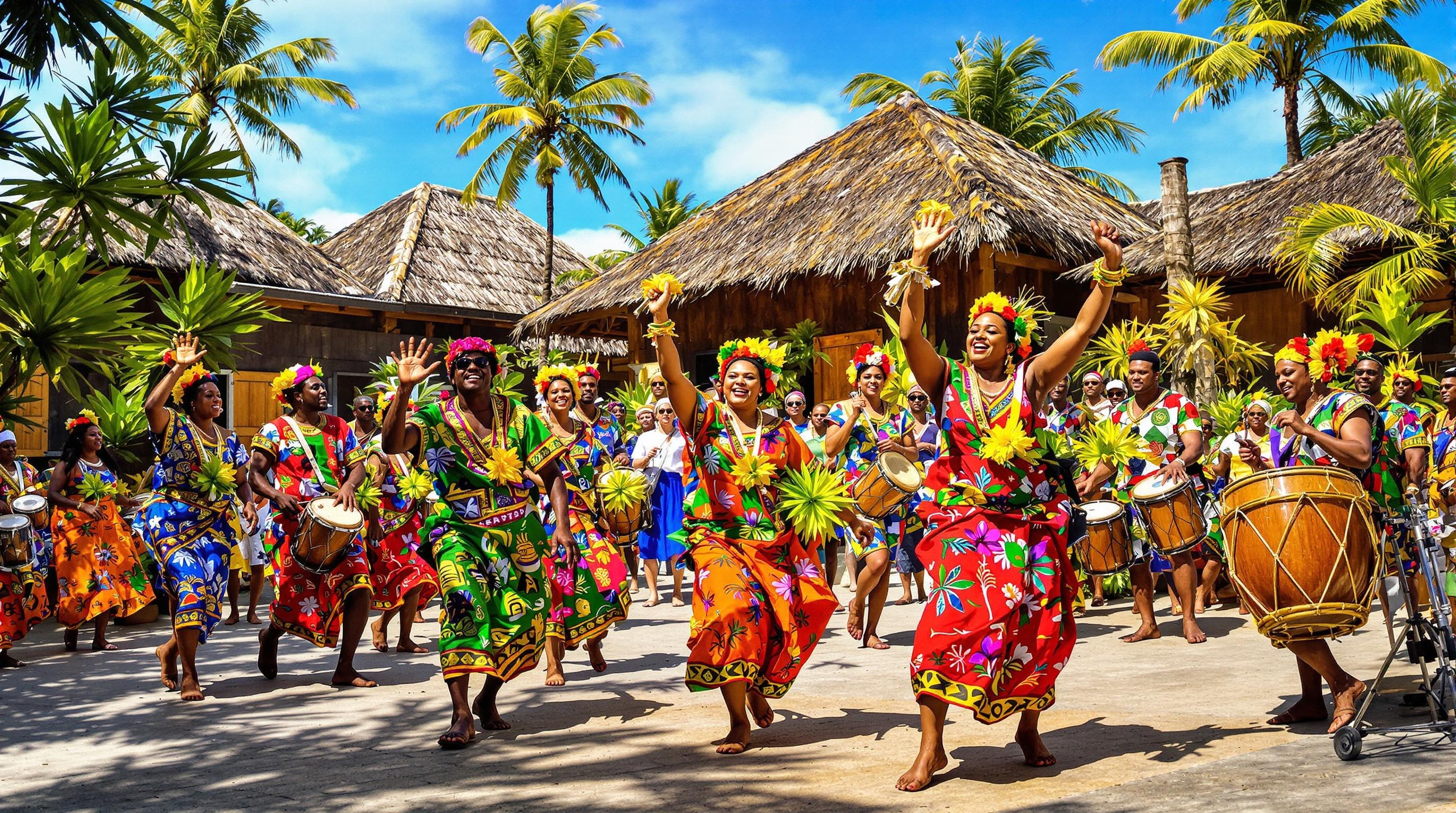 Célébration traditionnelle réunionnaise avec danse Maloya