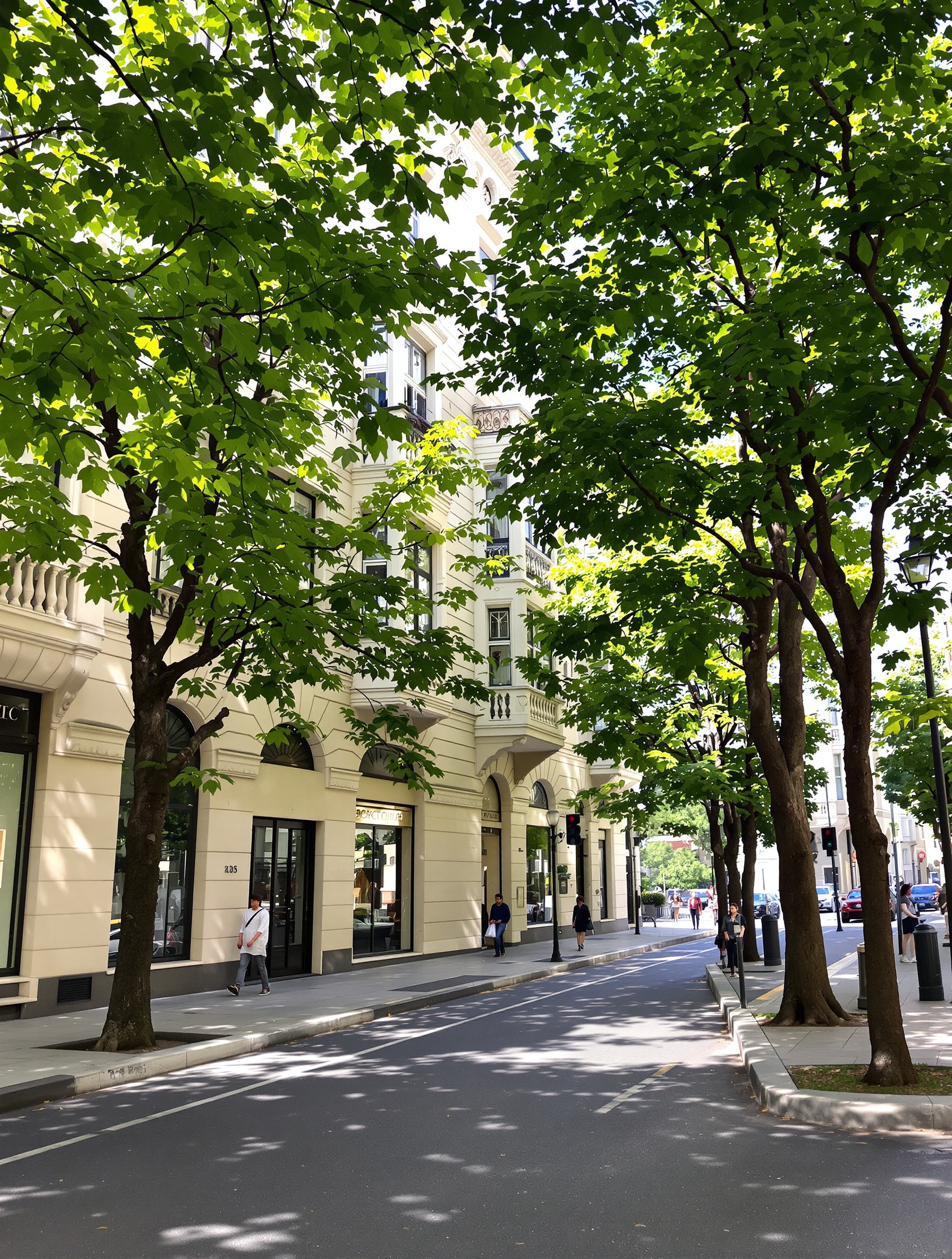 Rue élégante Crocetta Turin façades arbres calme quartier sûr