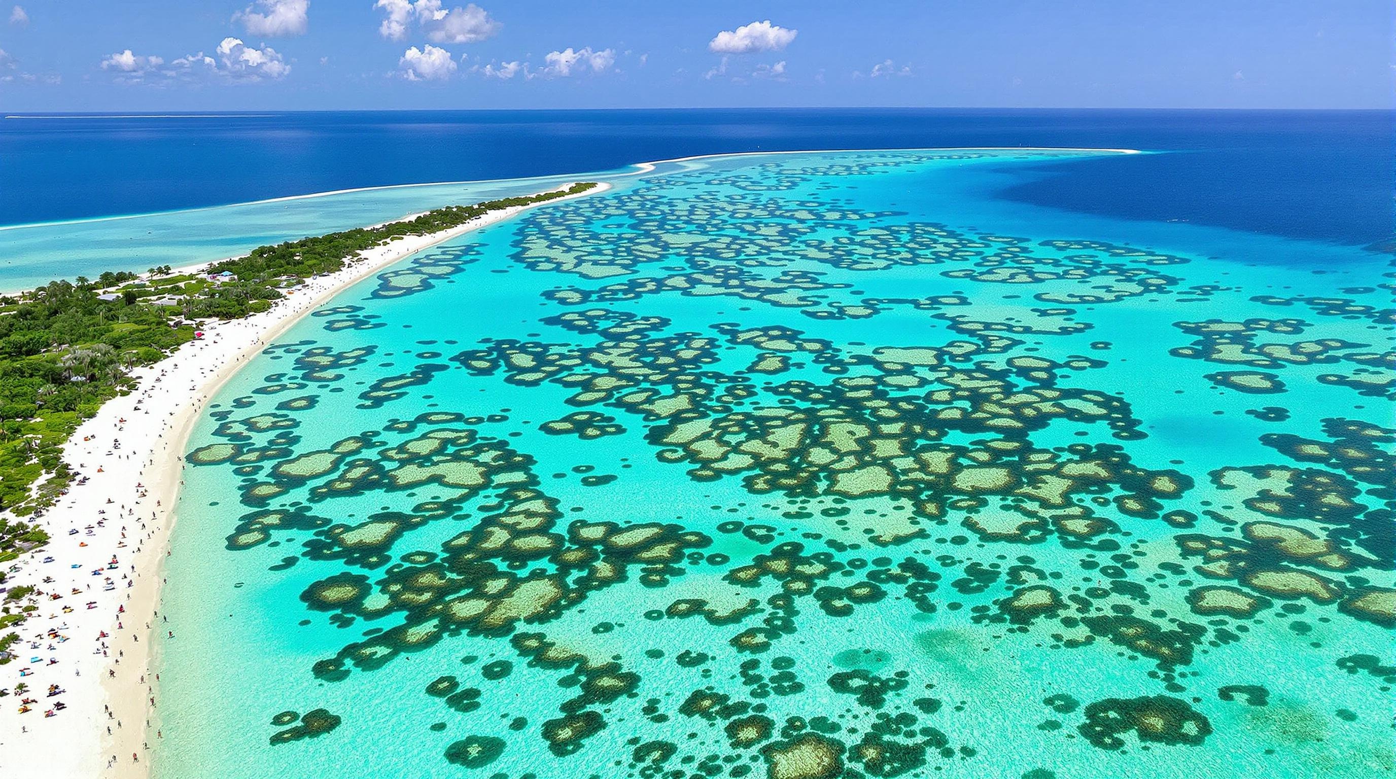 Lagon turquoise de Saint-Gilles avec sa barrière de corail