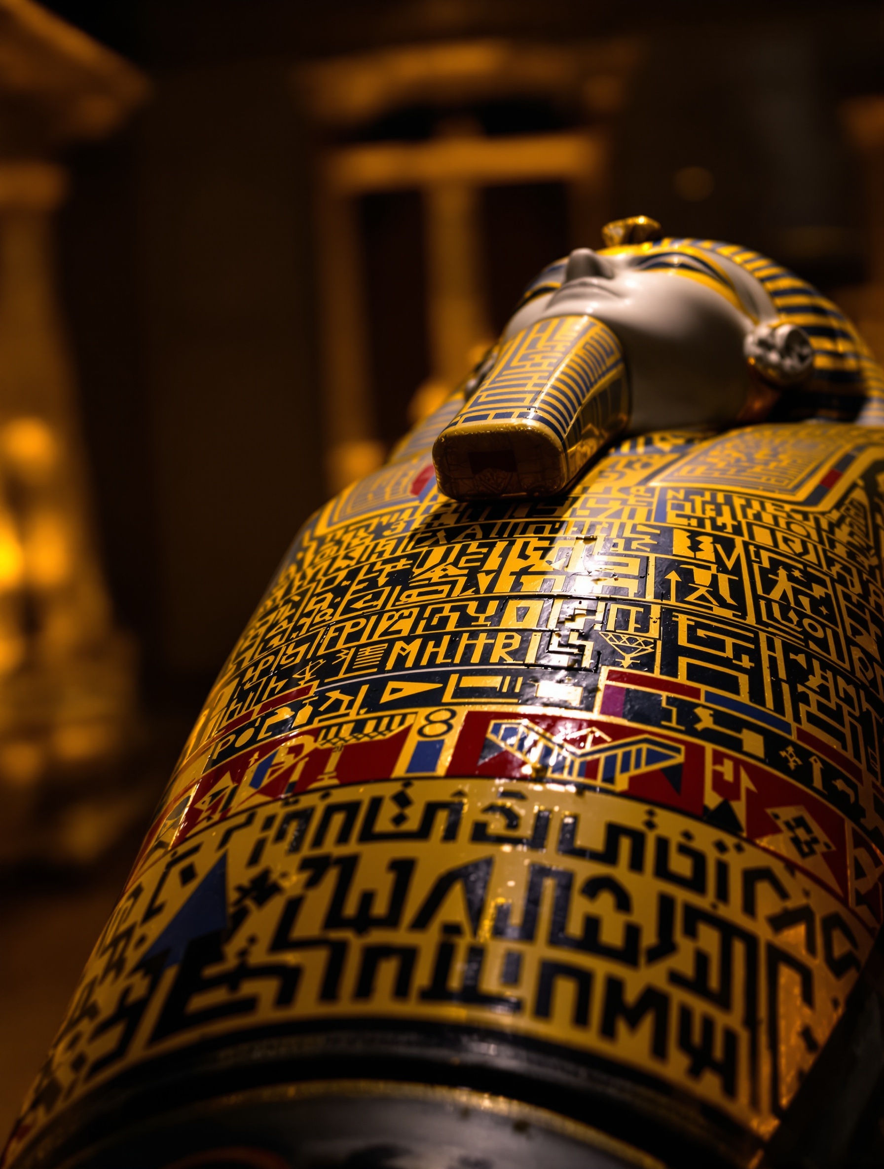 Détail du sarcophage de Khâ et Merit au Musée Égyptien de Turin