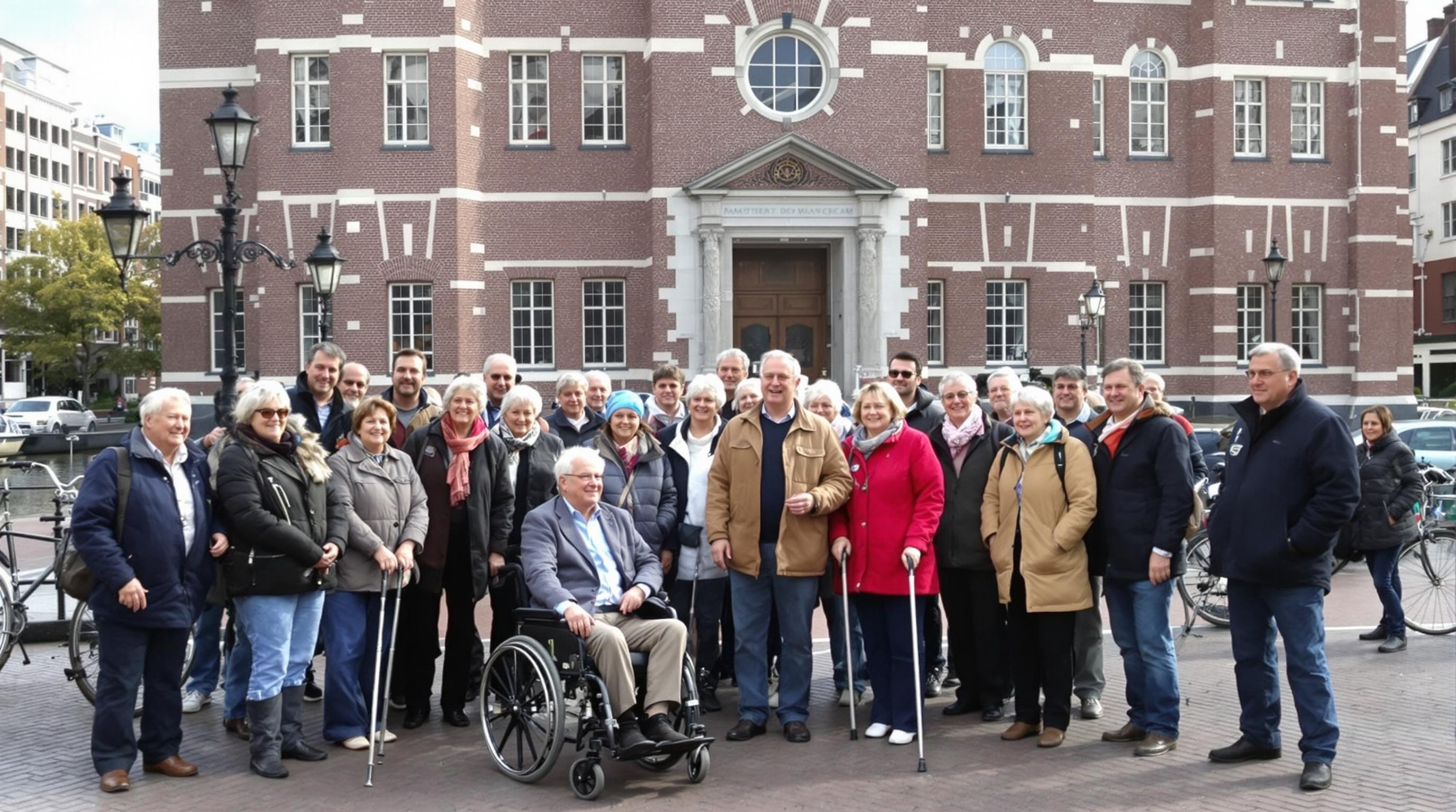 Groupe senior profitant d’une visite guidée privée à Amsterdam
