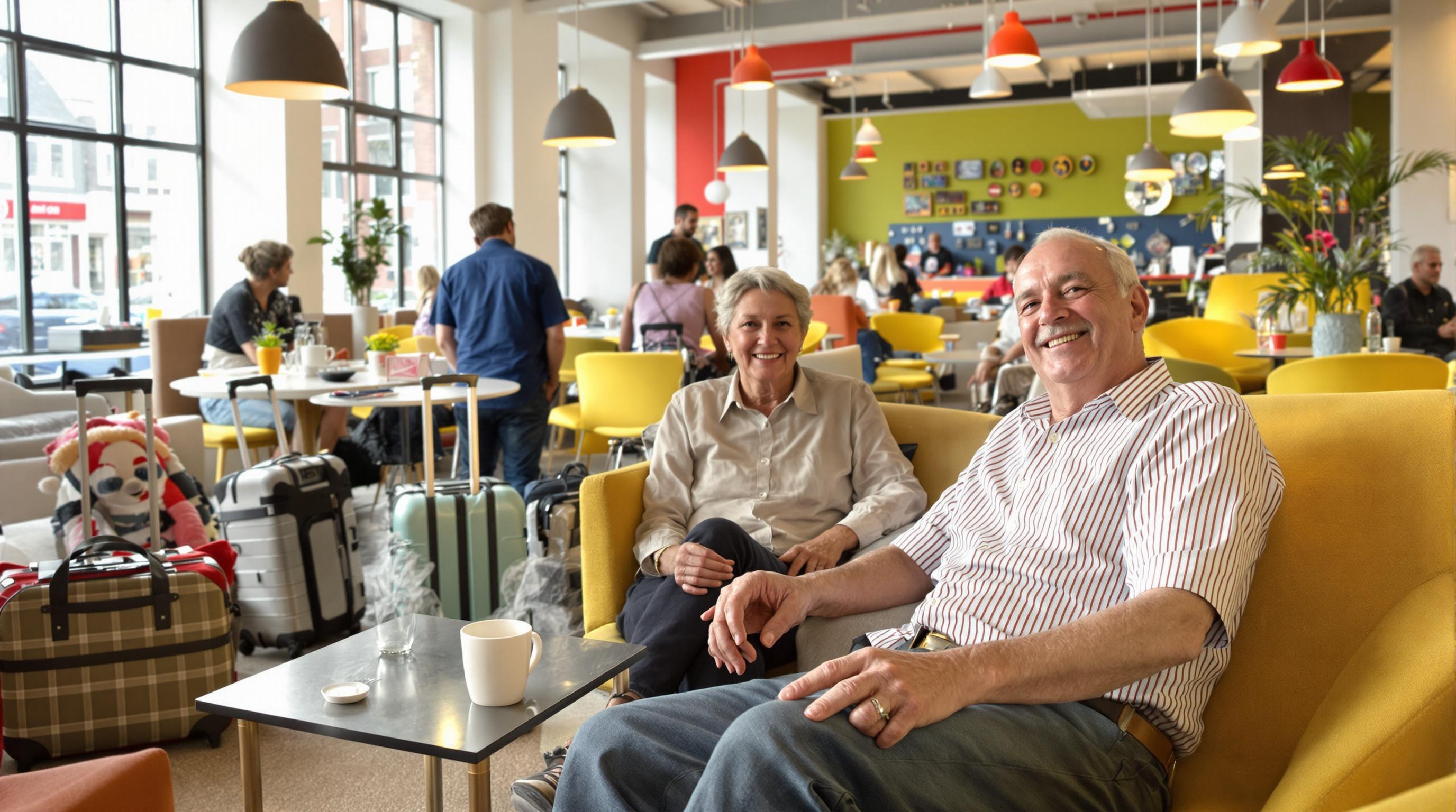 Seniors dans une auberge de jeunesse à Amsterdam, ambiance conviviale