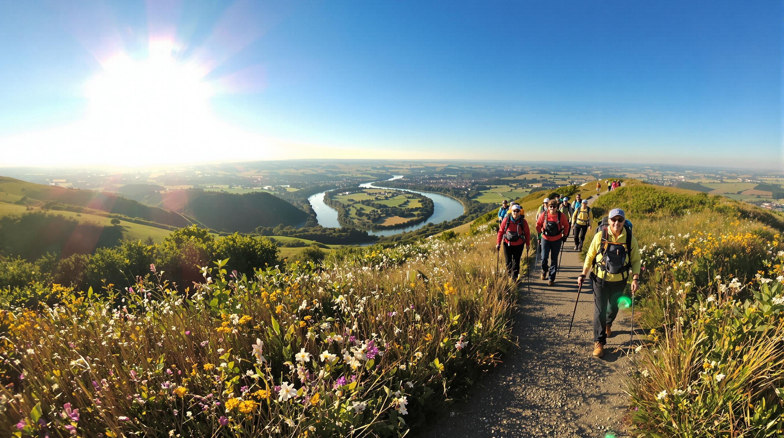 Panorama depuis les Monts d'Or, vue sur la Saône et Lyon