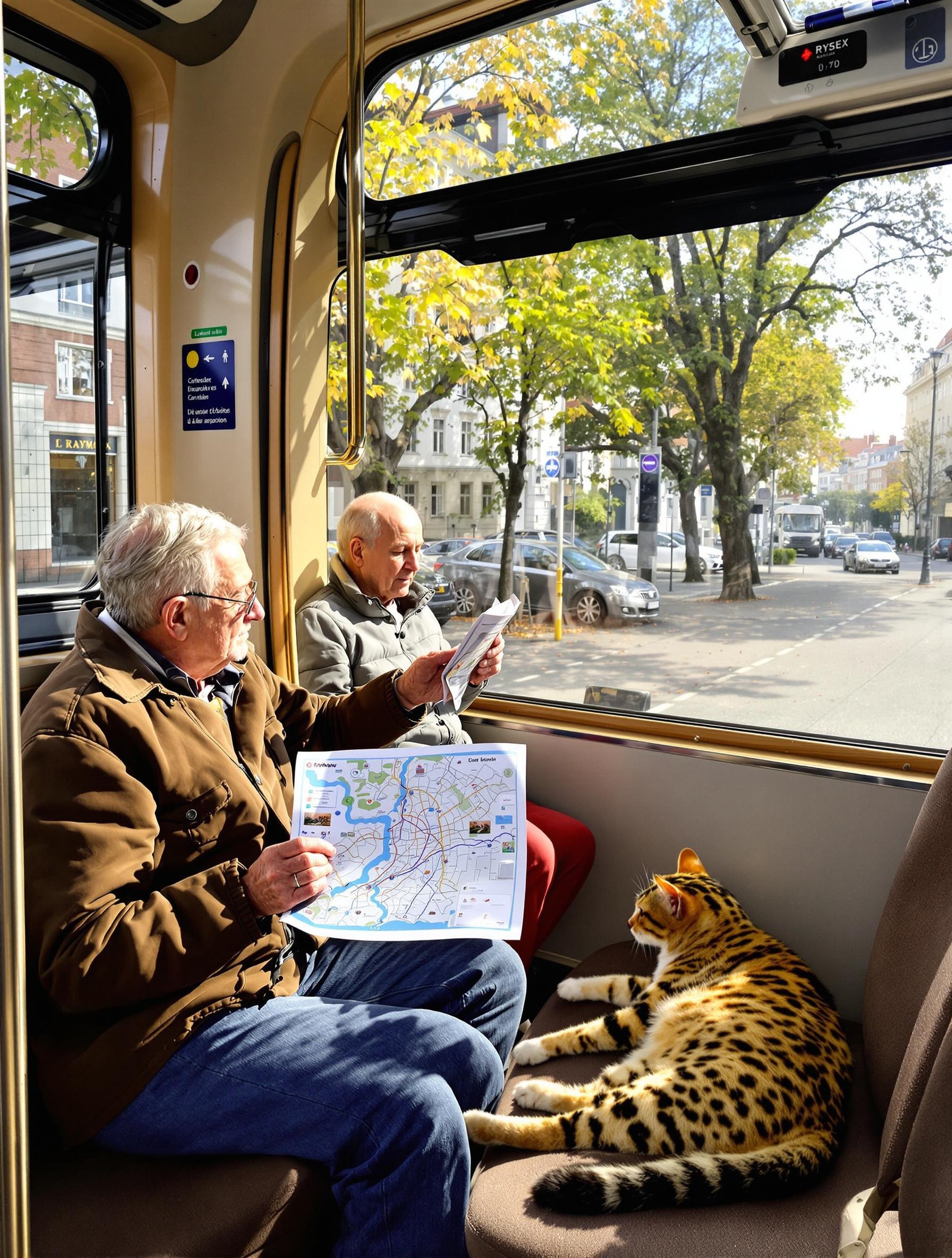 Seniors utilisant le tramway moderne à Cracovie