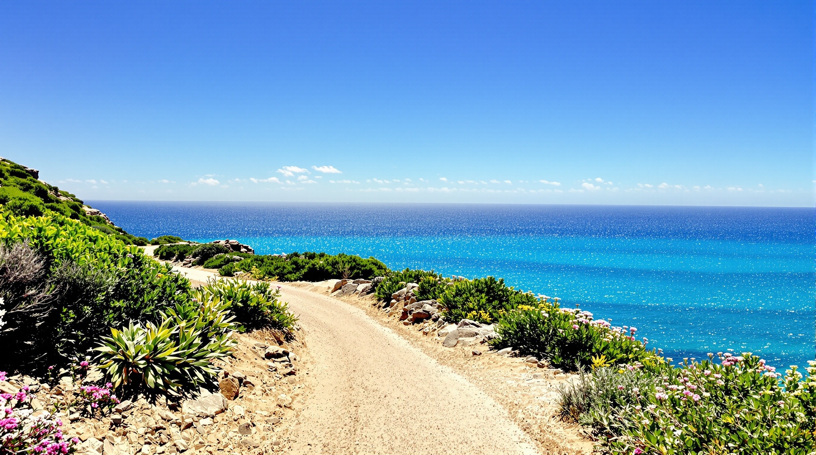 Début du sentier des douaniers depuis Macinaggio vers Tamarone.