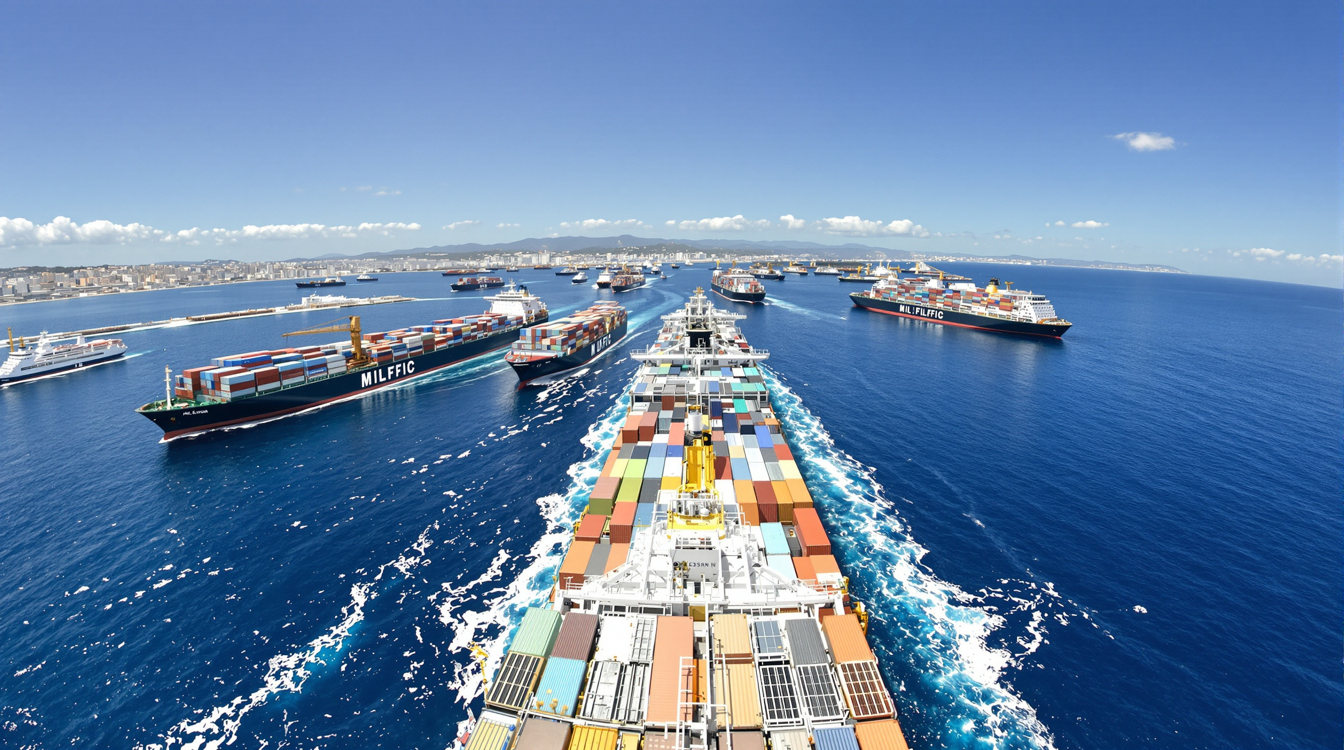 Trafic maritime intense dans le détroit de Gibraltar, où des porte-conteneurs géants croisent la route des ferries entre l'Europe et l'Afrique.