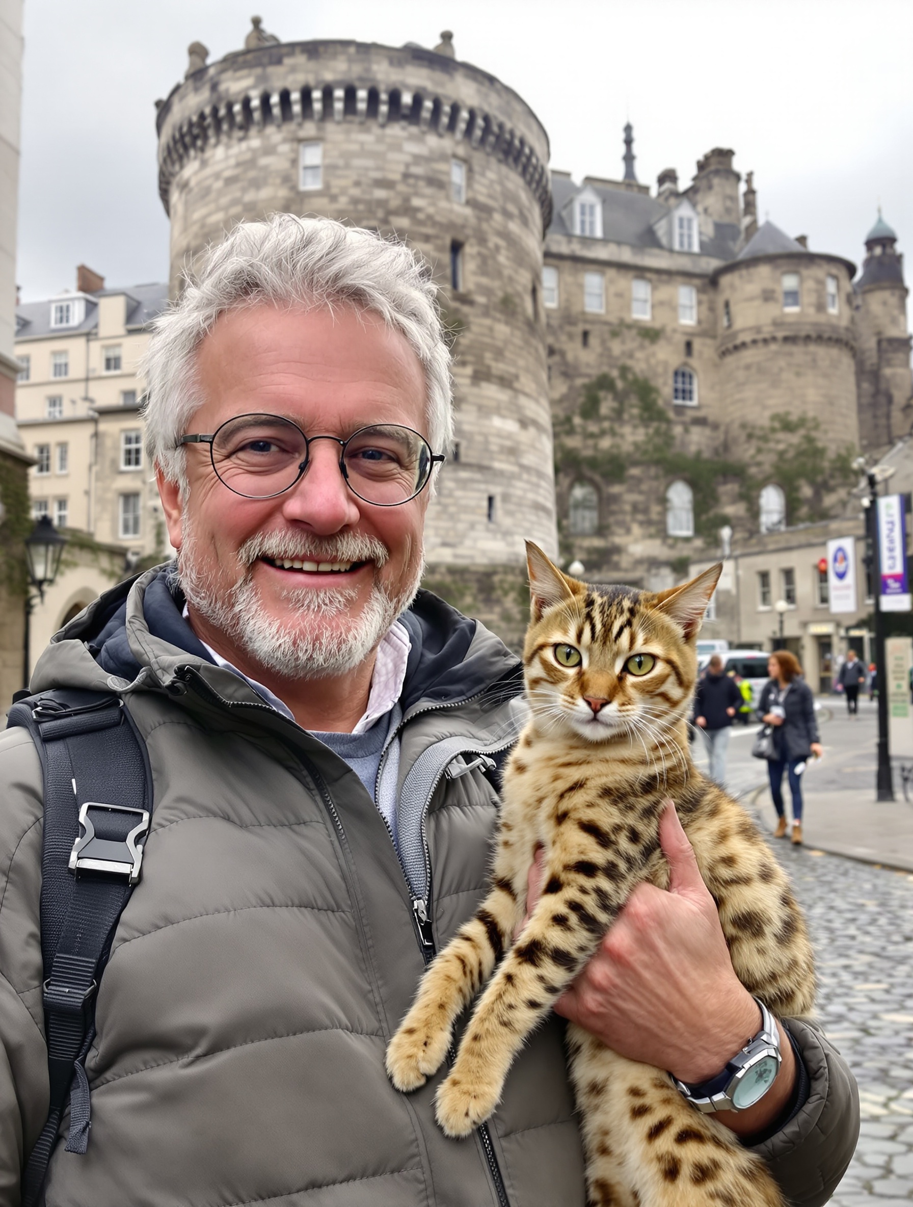Victor Marleau senior sourire Polux chat Bengal château Édimbourg