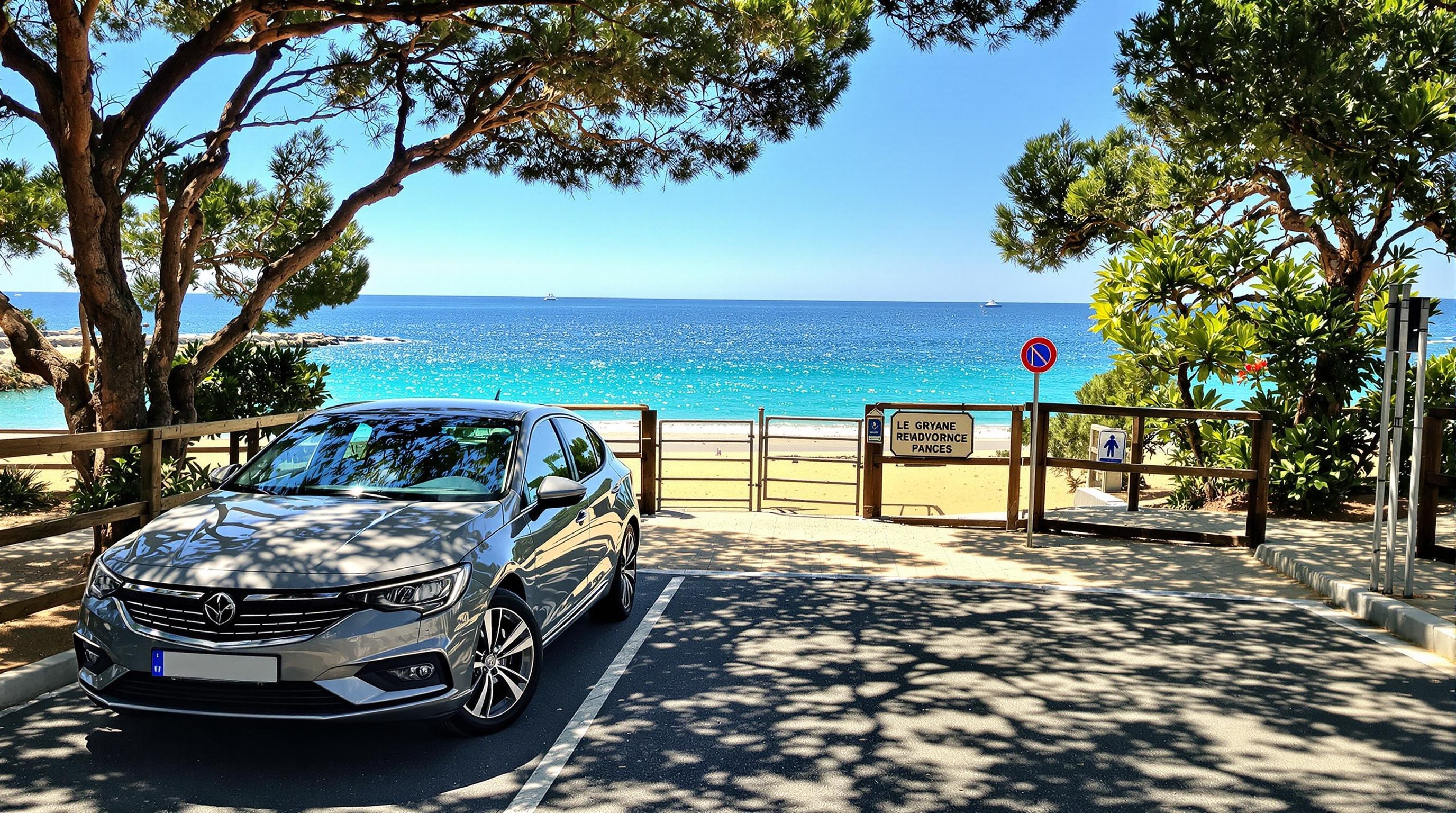 Parking ombragé avec accès piéton à la plage du Grau-du-Roi