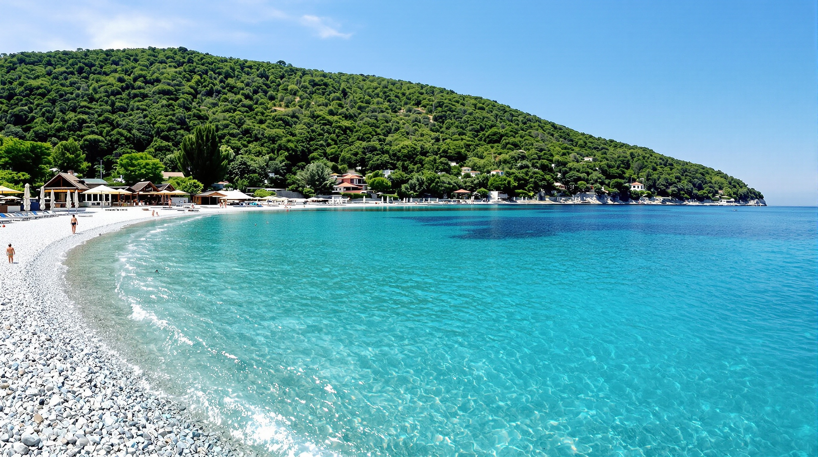 Vue panoramique de la plage de Kasjuni à Split